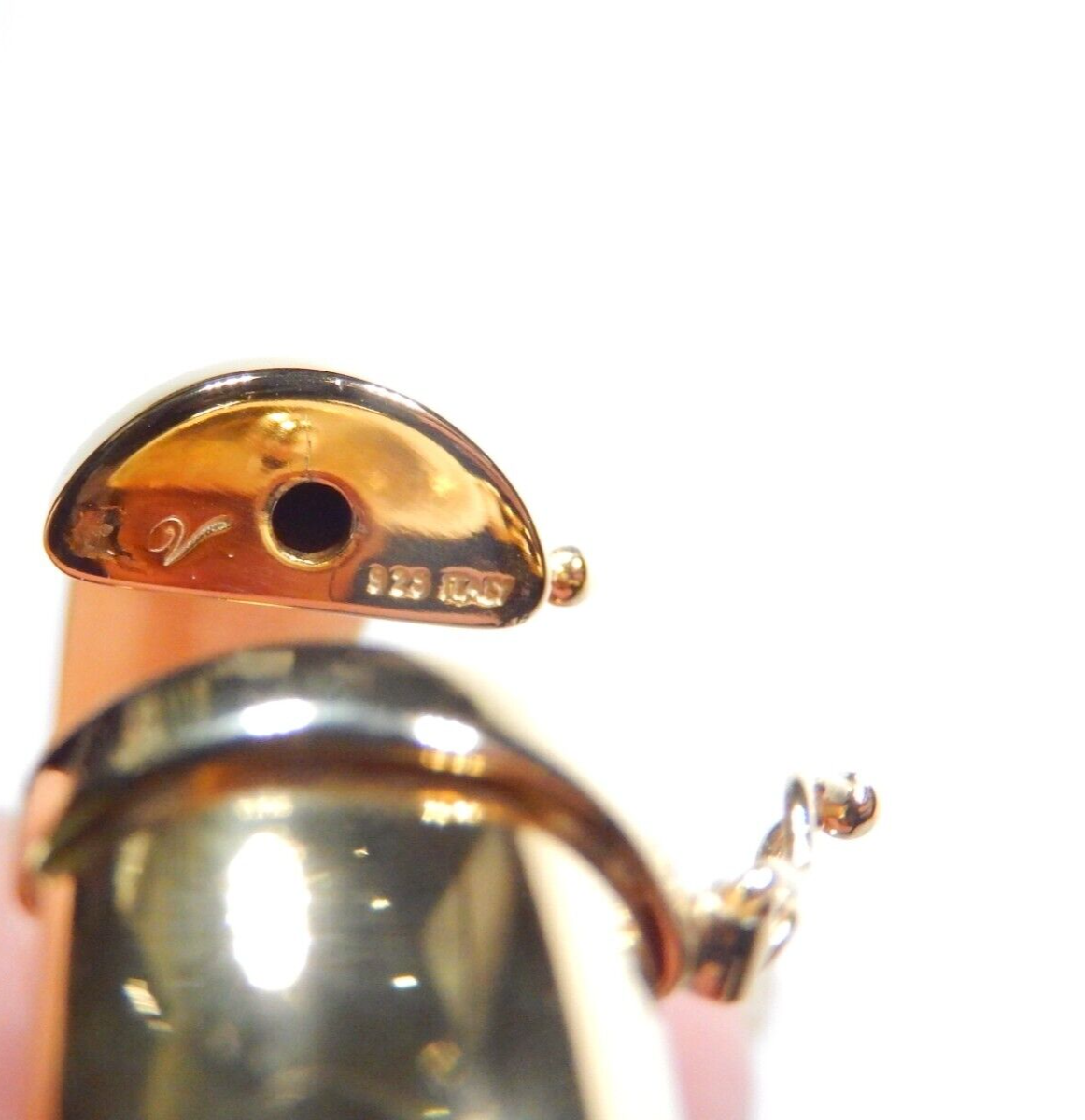 Veronese Italy Sterling Silver Yellow Gold Vermeil Polished Hinged Bangle-7.25"