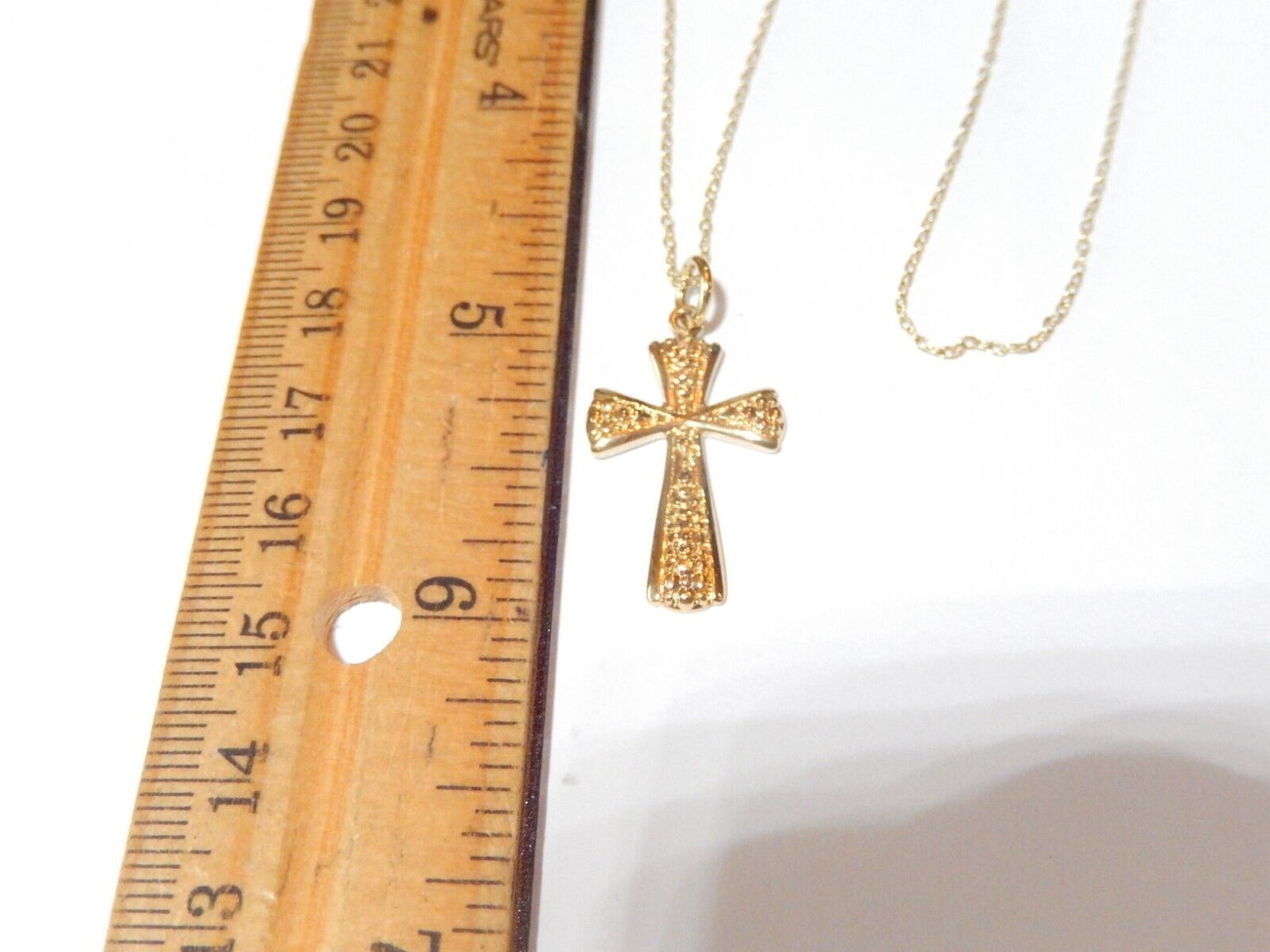 Gold Vermeil Cross Pendant Stamped 925 with 18 Gold Vermeil Chain