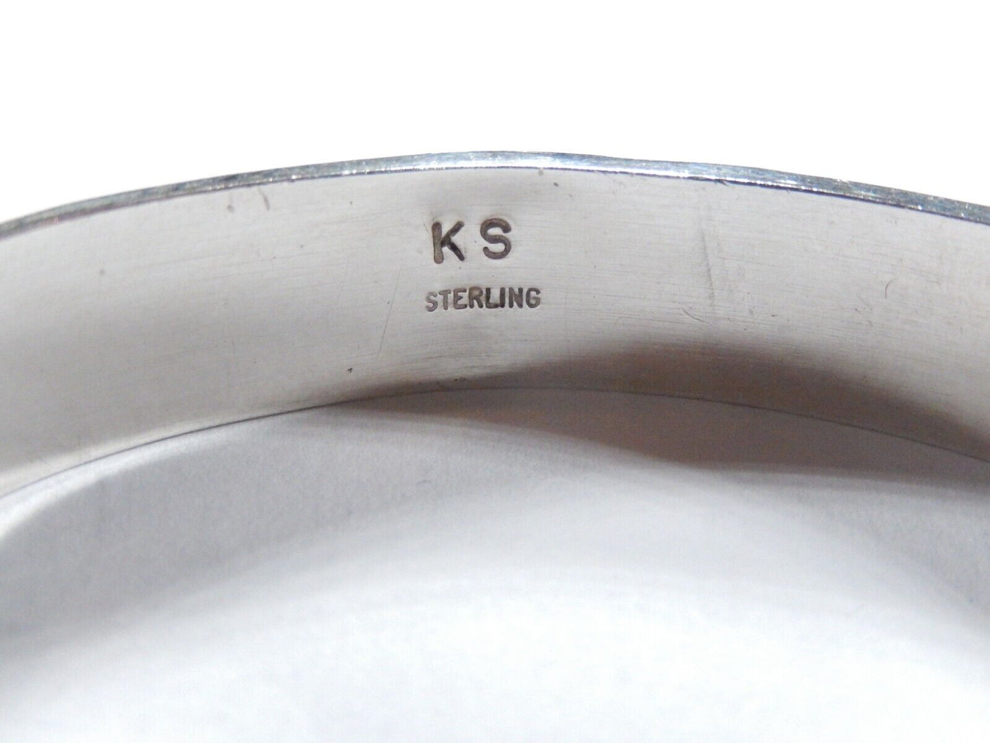 Vtg Native American Navajo Sterling Silver Cuff Bracelet Signed KS Kirk Smith