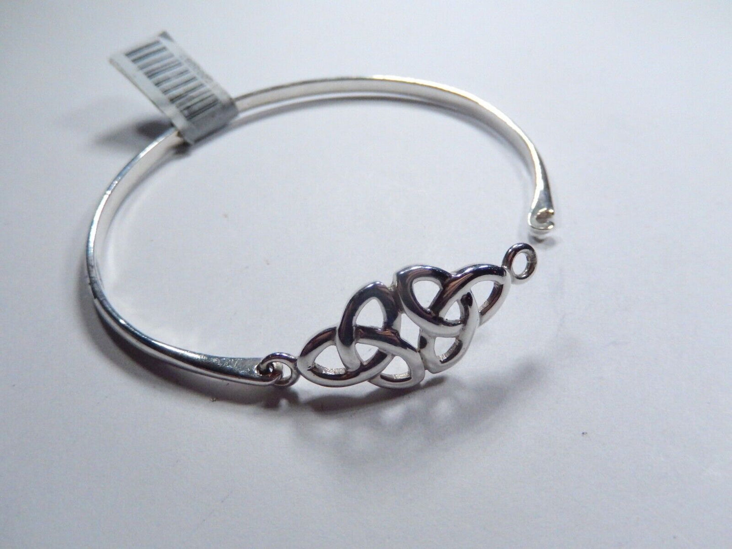 VINTAGE - STERLING SILVER HOOK ON BANGLE BRACELET FITS 6.5" - 7" WRIST