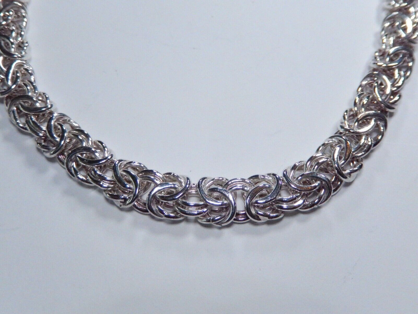 STERLING SILVER 10mm BYZANTINE 17.5" NECKLACE BY MILOR OF ITALY - 45 grams