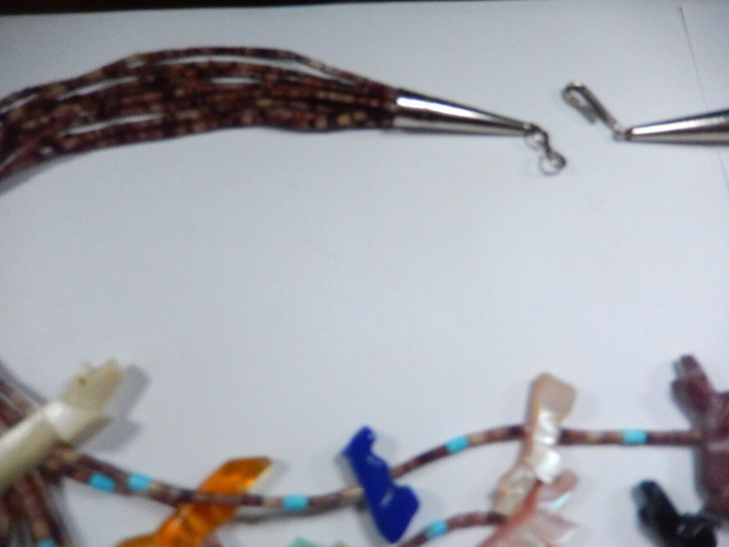 Vintage Native American Indian Zuni Fetish 10 Strand Necklace with COA