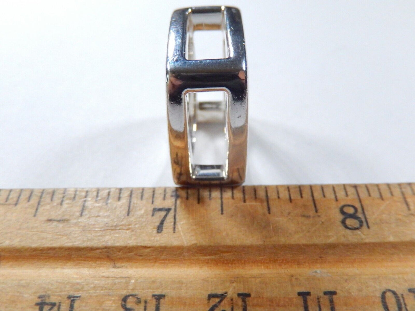 RLM Robert Lee Morris Studio 925 Sterling Silver Square Modernist Ring SZ - 7.75