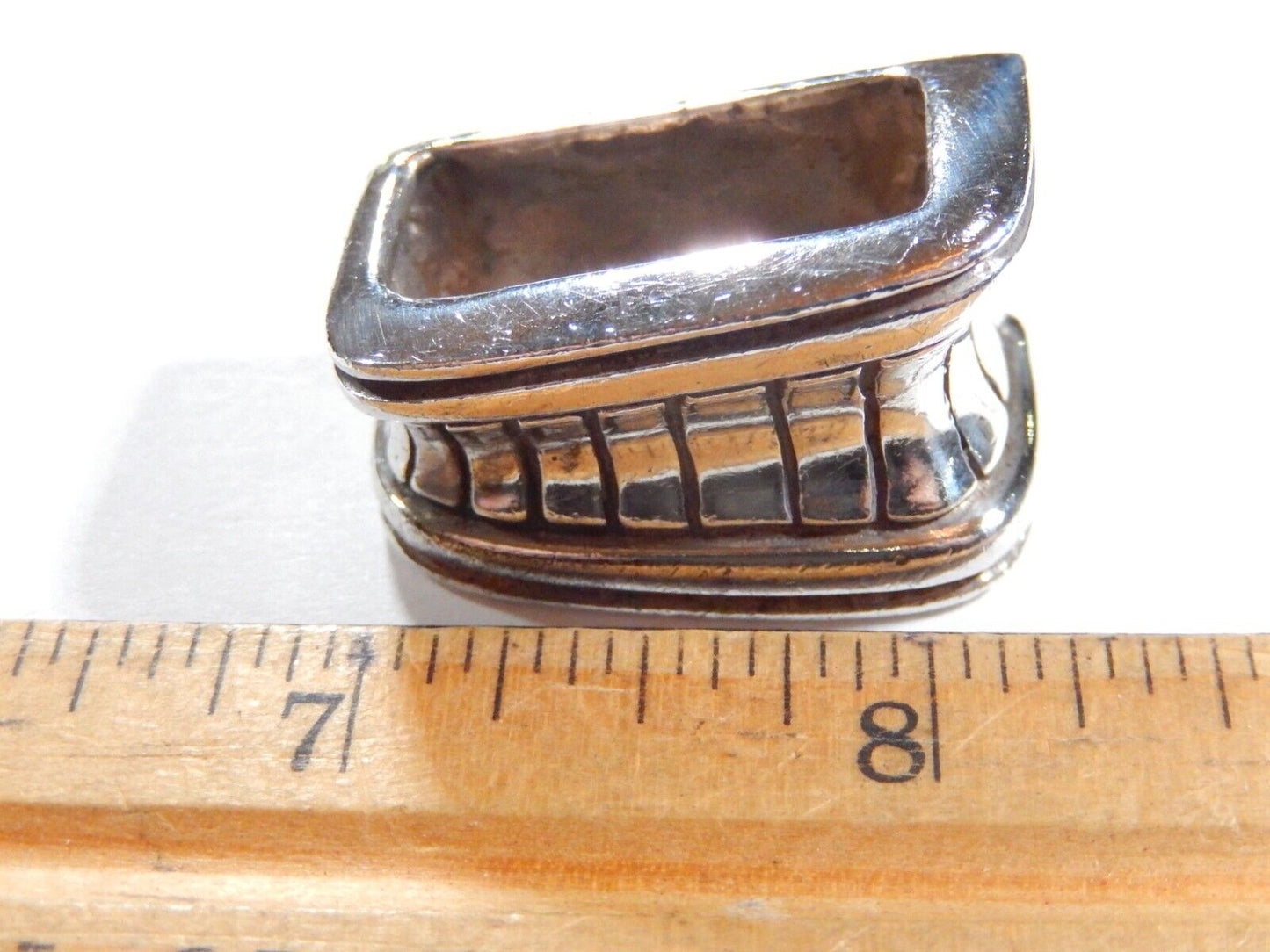J DEEGAN VINTAGE Sterling Silver 925 belt BUCKLE  KEEPER 138 grams 62mm wide