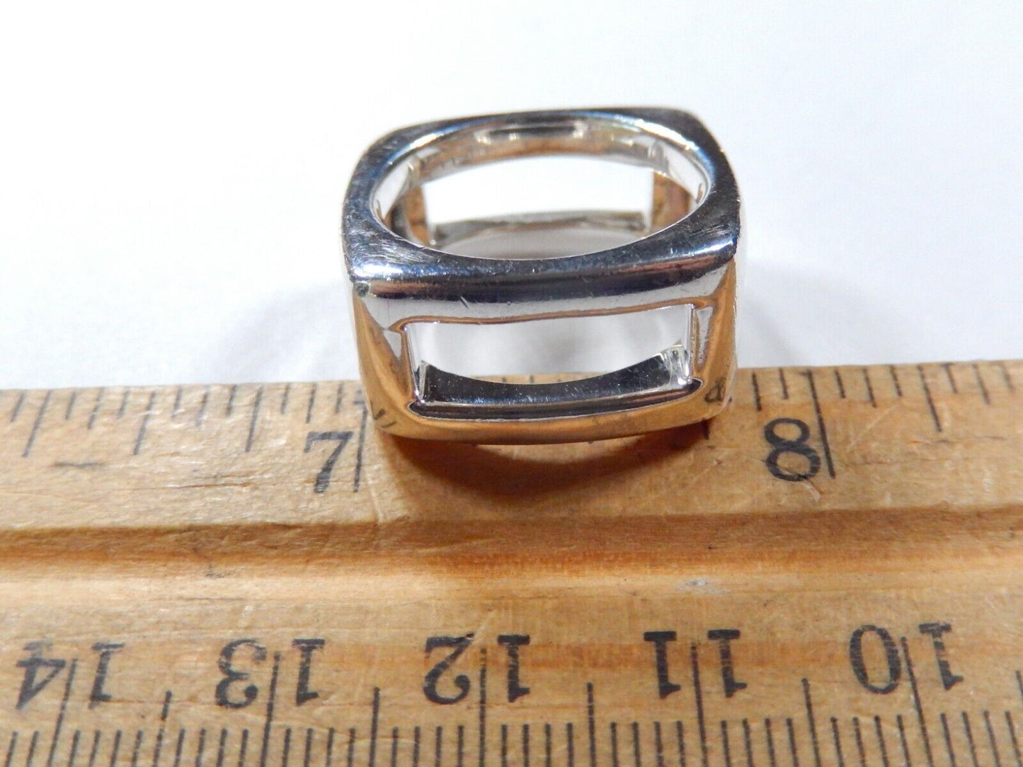 RLM Robert Lee Morris Studio 925 Sterling Silver Square Modernist Ring SZ - 7.75