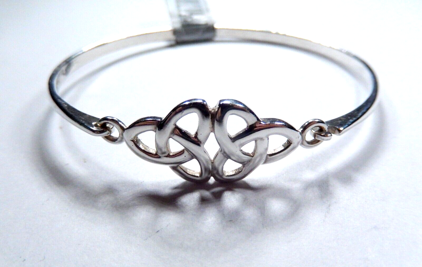 VINTAGE - STERLING SILVER HOOK ON BANGLE BRACELET FITS 6.5" - 7" WRIST
