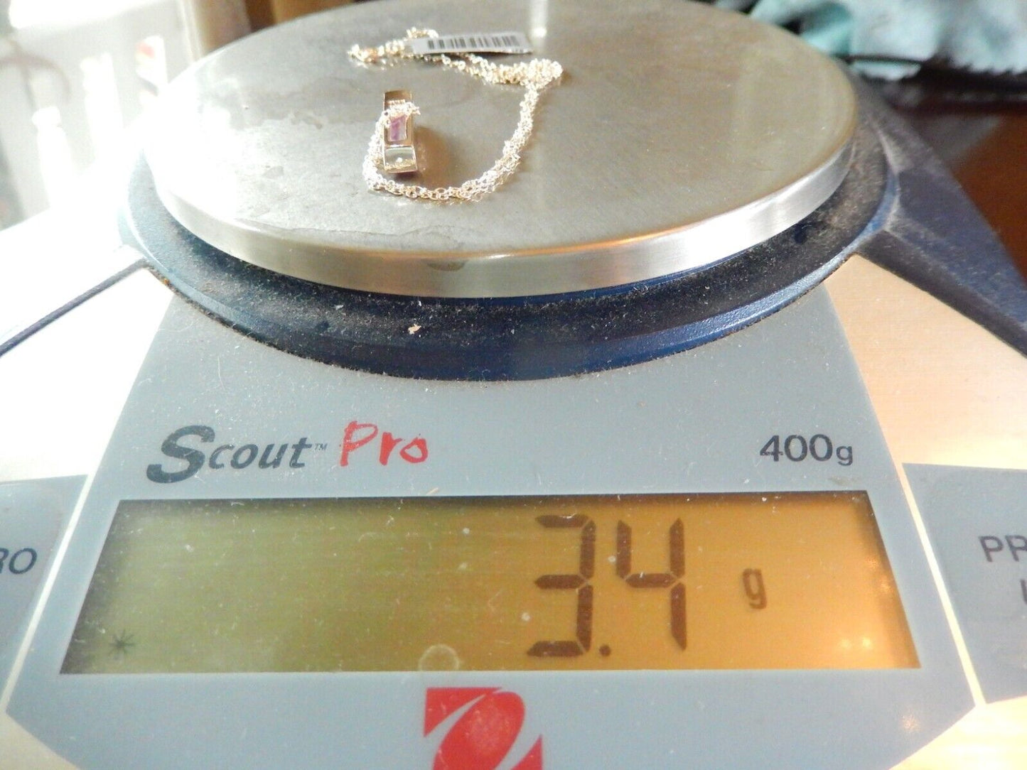 Sterling Silver Purple Amethyst Pendant w/18" Sterling Chain