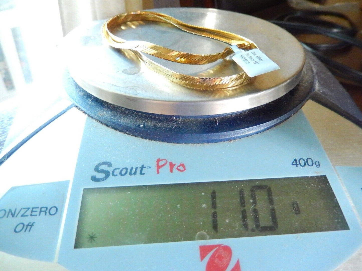 GOLD VERMEIL 5mm Flat Herringbone Chain .925 Necklace - 18"