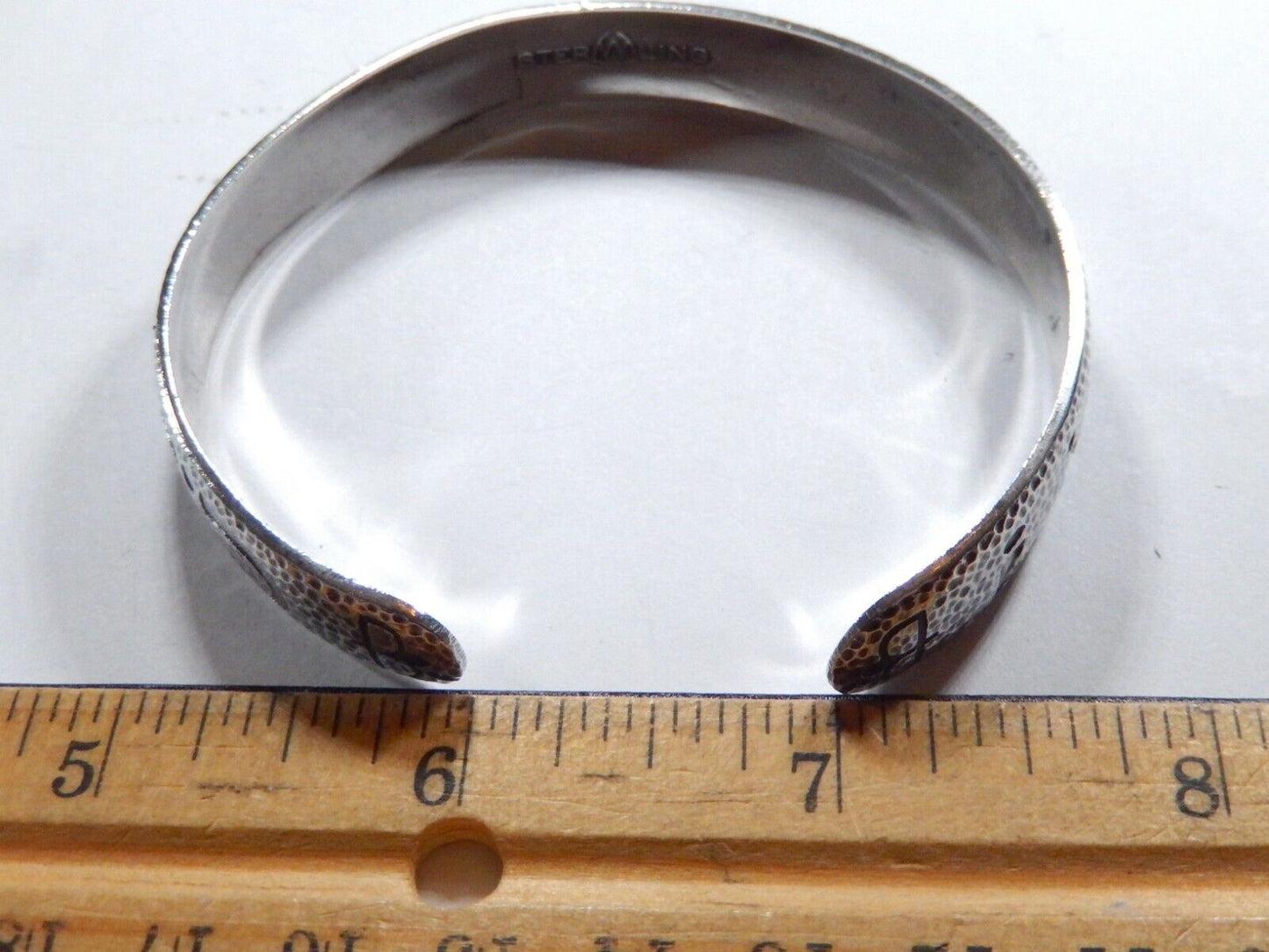 VINTAGE - Sterling Silver Ornate Textured Cuff Bracelet 24.7 grams