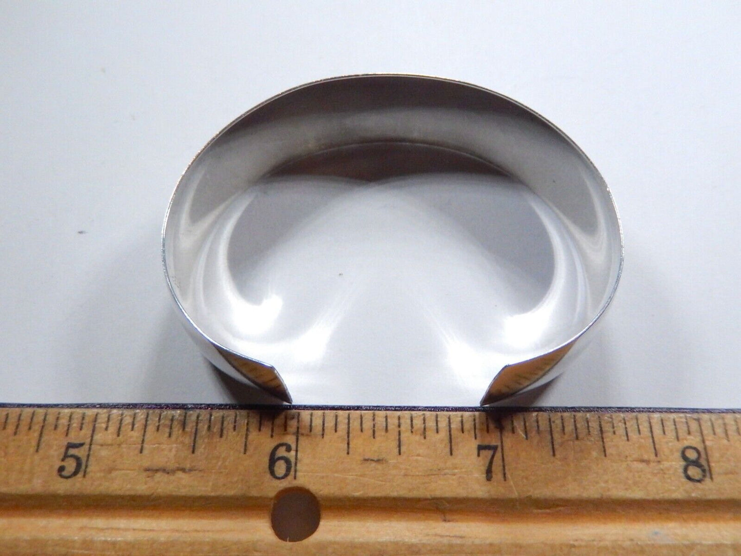 VINTAGE - Sterling Silver 5/8" Wide Smooth Cuff Bracelet 2-1/4" Inside Diam.