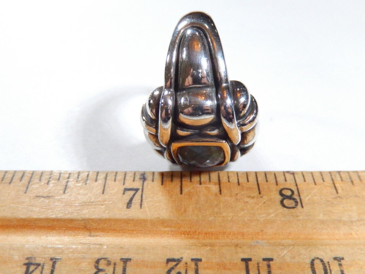 Samuel B Benham BJC 925 Sterling Silver 14k Yellow Gold Mystic Topaz Ring 675