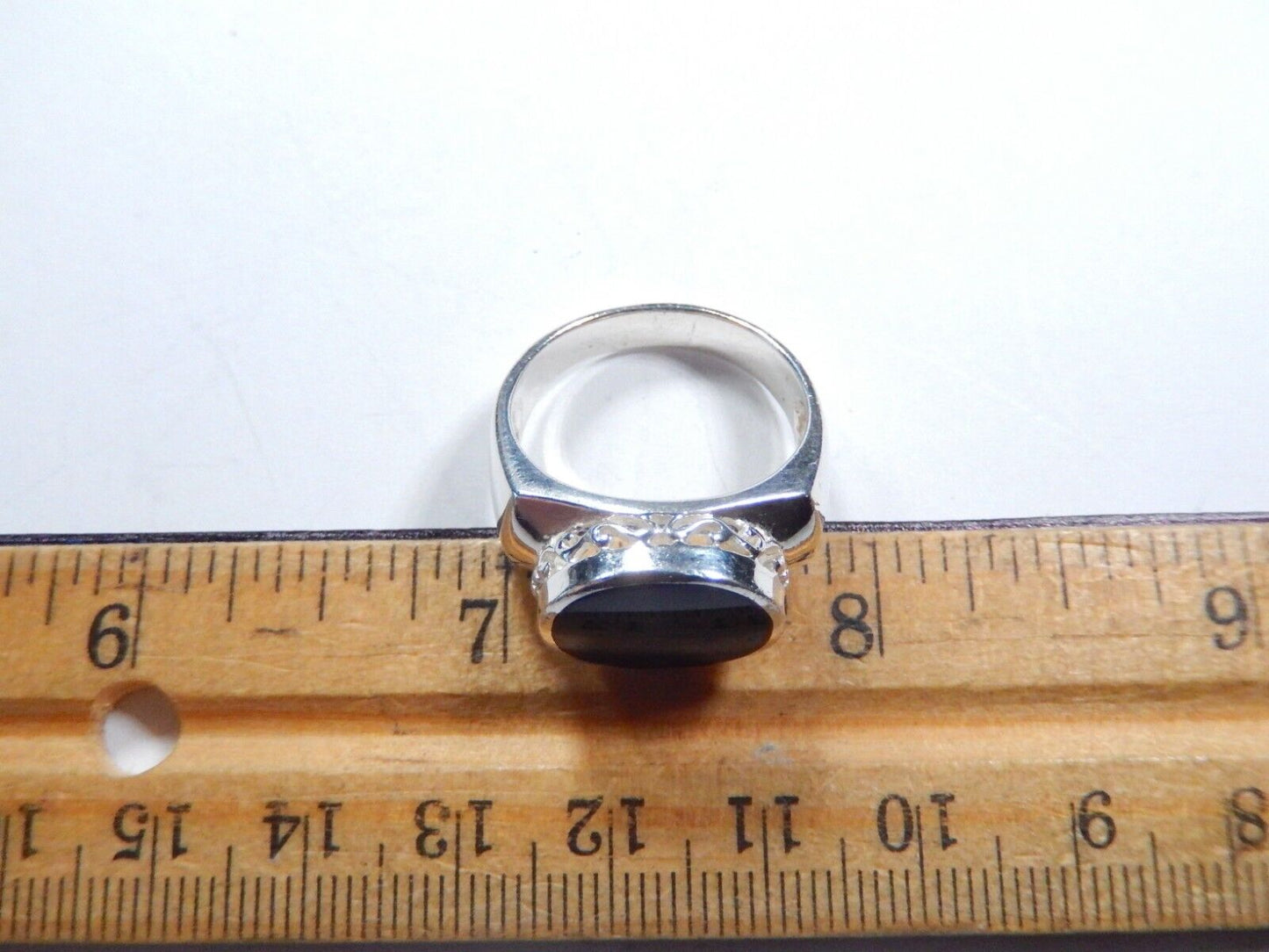 *VINTAGE* Men's Sterling Silver Black Onyx Ring Size 9