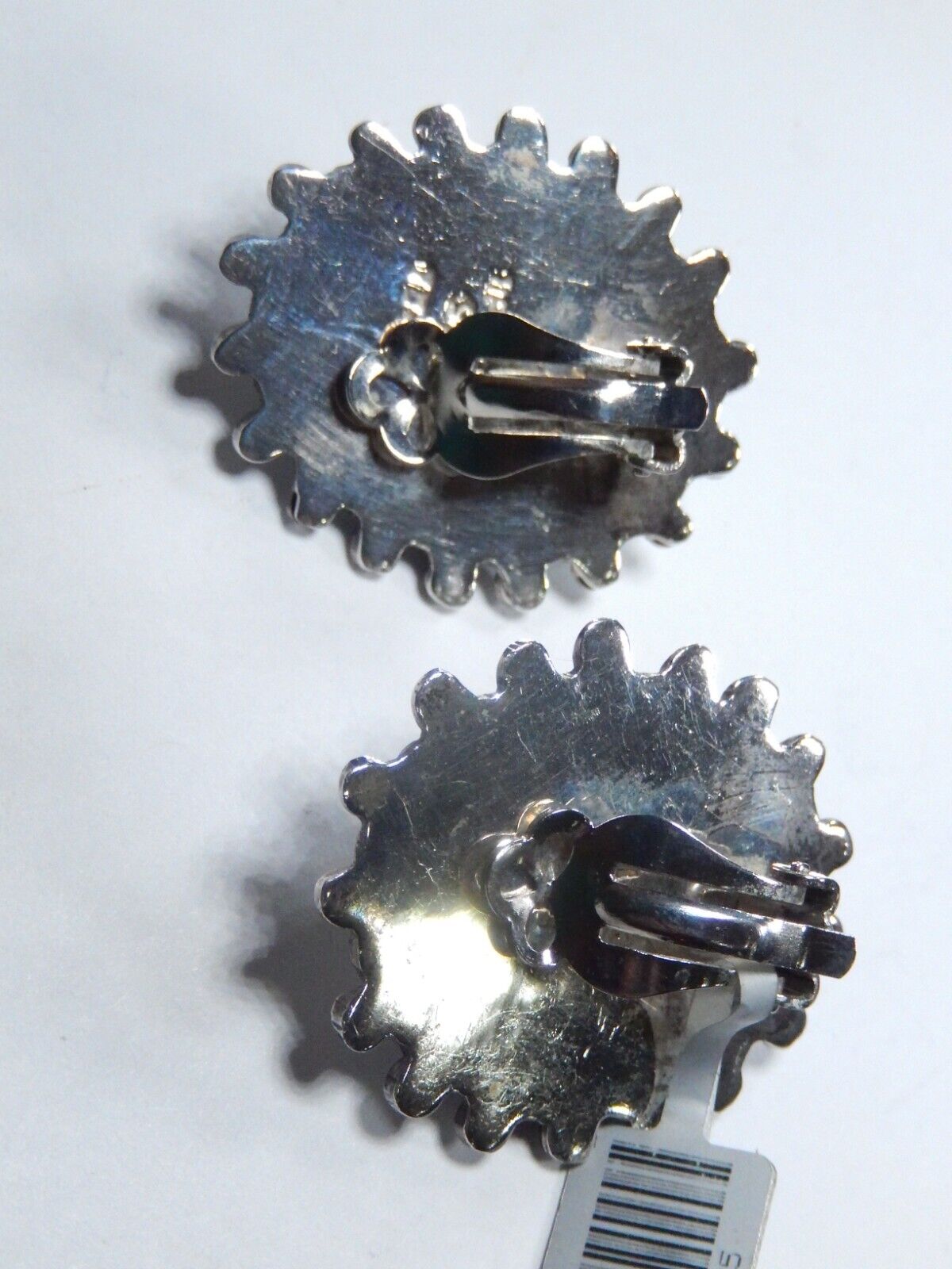 TAXCO 925 Sterling Silver Mexico Faux Pearl Clip On Earrings