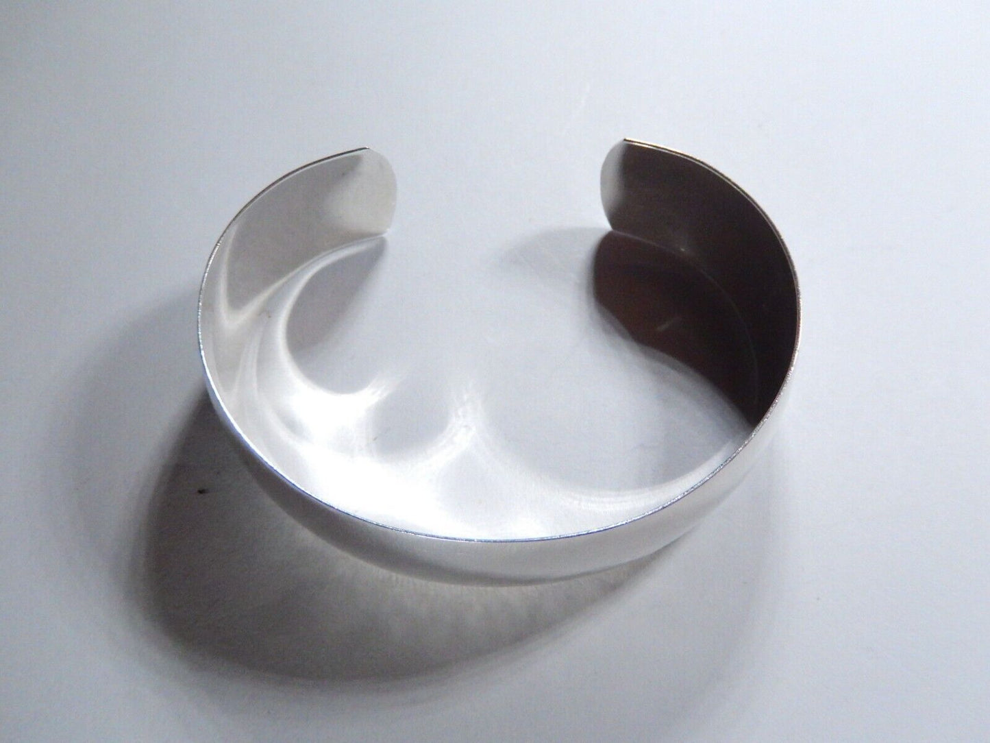 VINTAGE - Sterling Silver 5/8" Wide Smooth Cuff Bracelet 2-1/4" Inside Diam.
