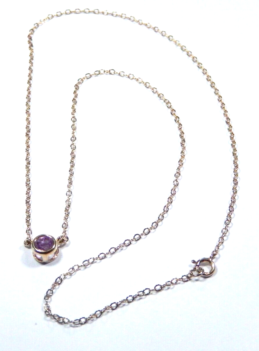 Ross Simons Gold Vermeil 50 CT Amethyst Pendant w18 Gold Vermeil Chain