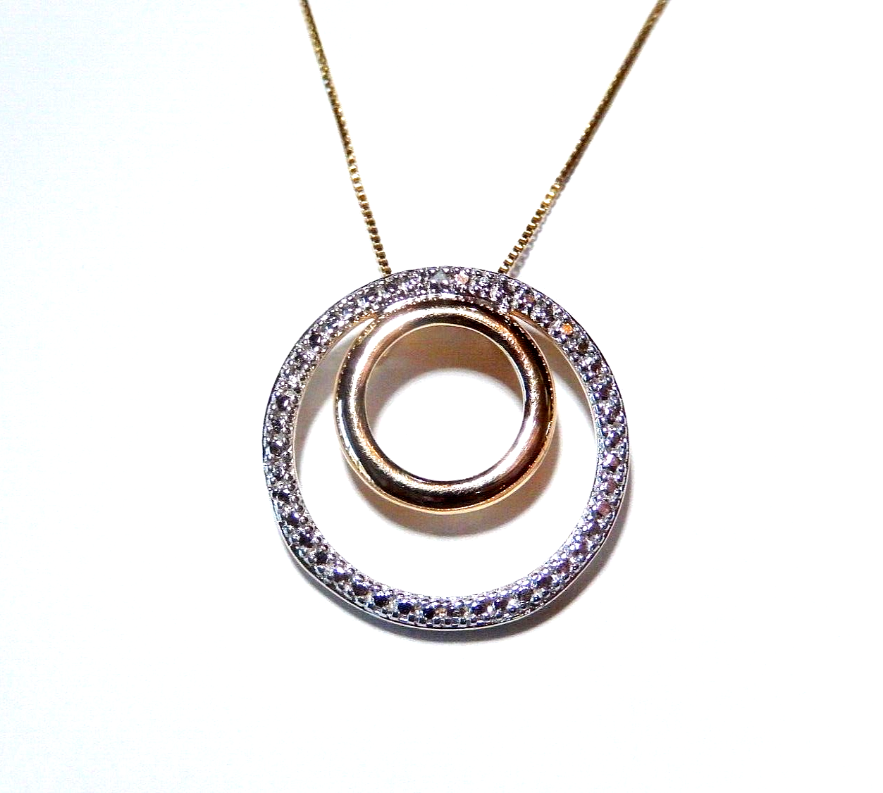 NEWRoss Simons Gold Vermeil 925 Eternity Diamond Pendant w 18 Vermeil Chain