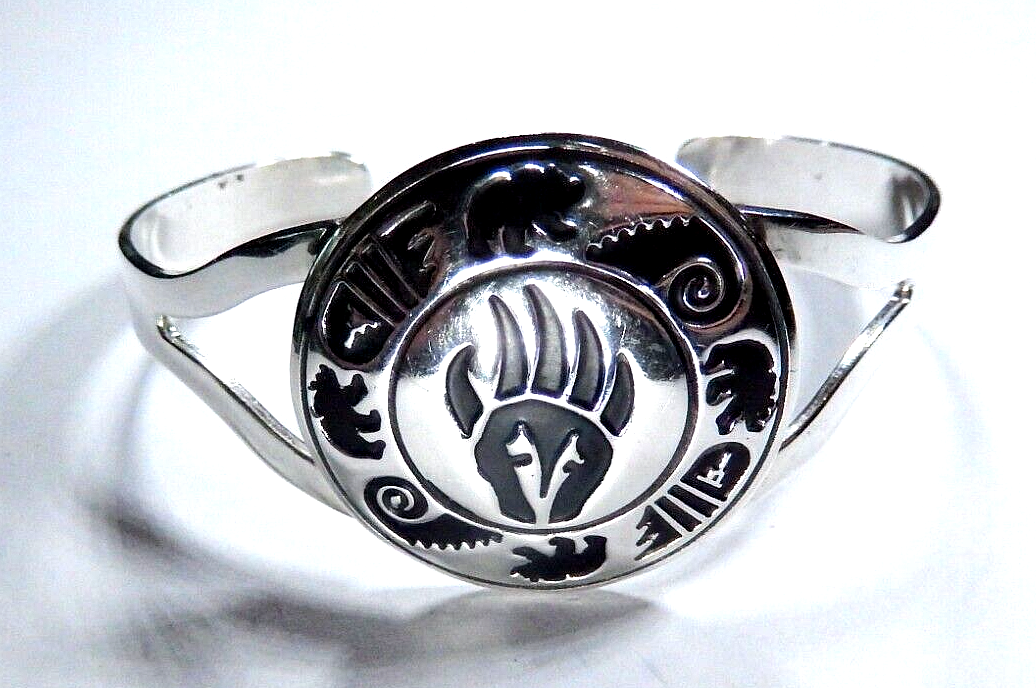*VINTAGE* Sterling .925 Bear Claw Design Native American Earrings & Bracelet Set
