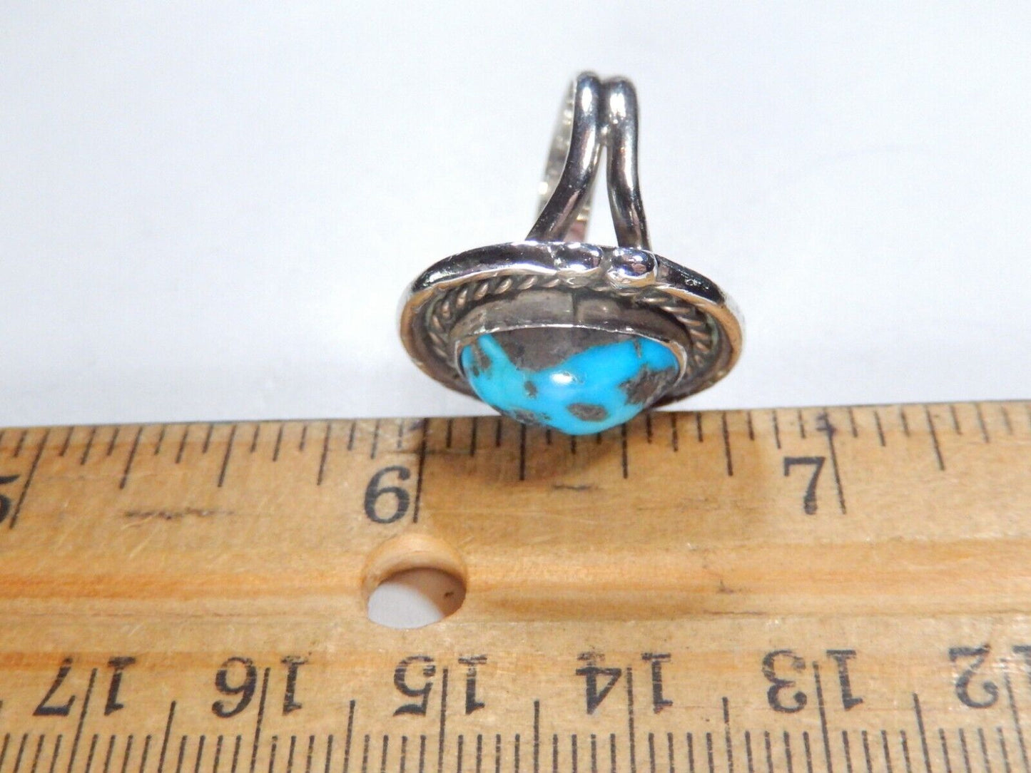 Native American Navajo Sterling Silver Turquoise Ring Size 7