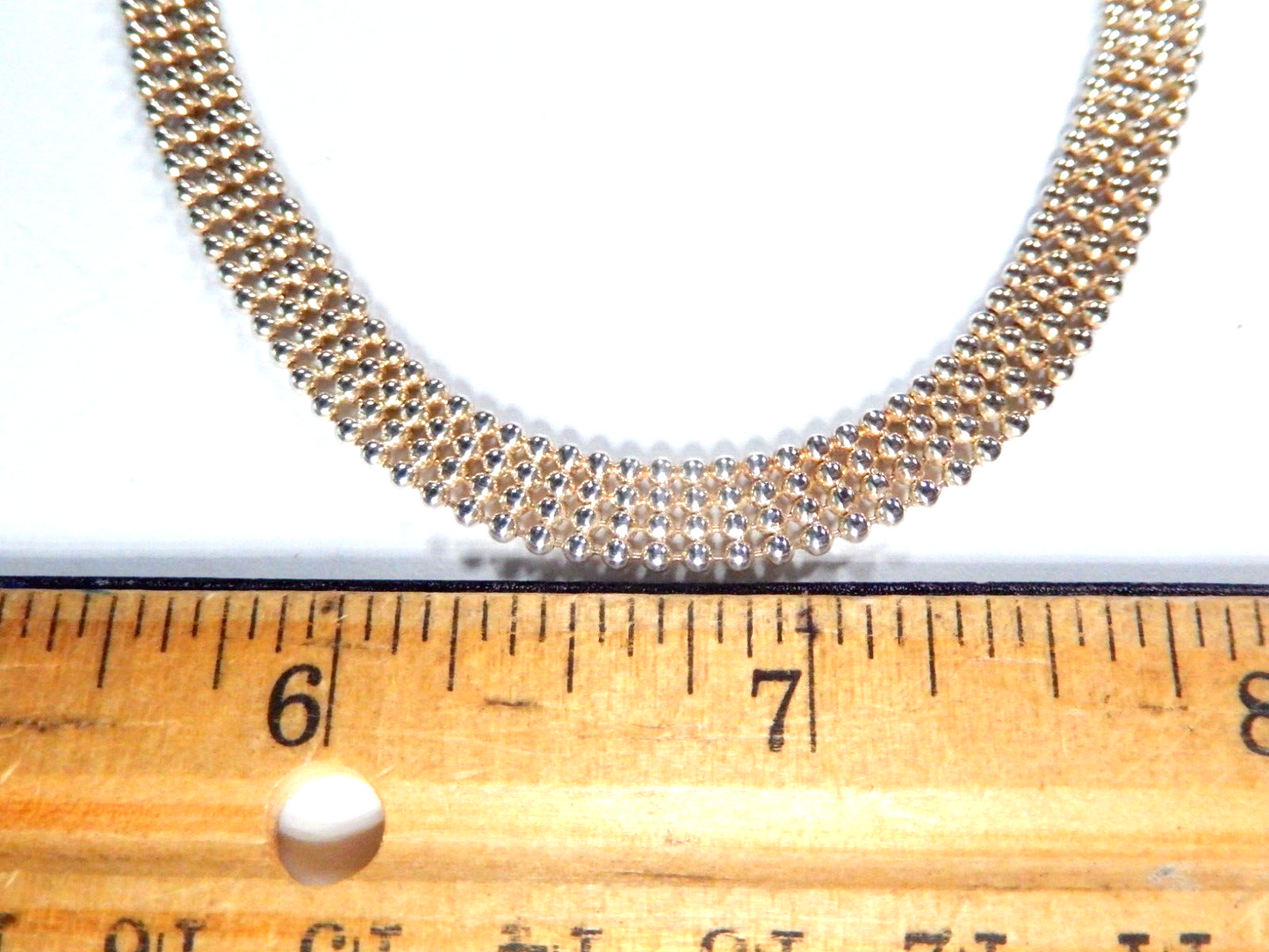 *VINTAGE*  Sterling Silver 7mm Four Row Ball Bead Chain 16" Necklace - 17 grams
