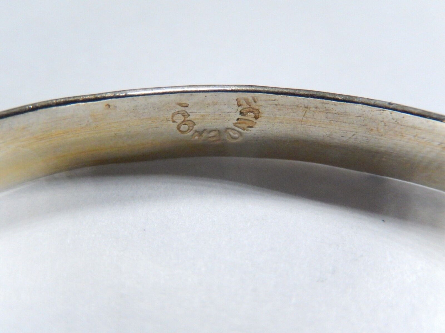 *VINTAGE* VERY OLD   Sterling Silver Echo En Mexico Hand Tooled Bangle Bracelet