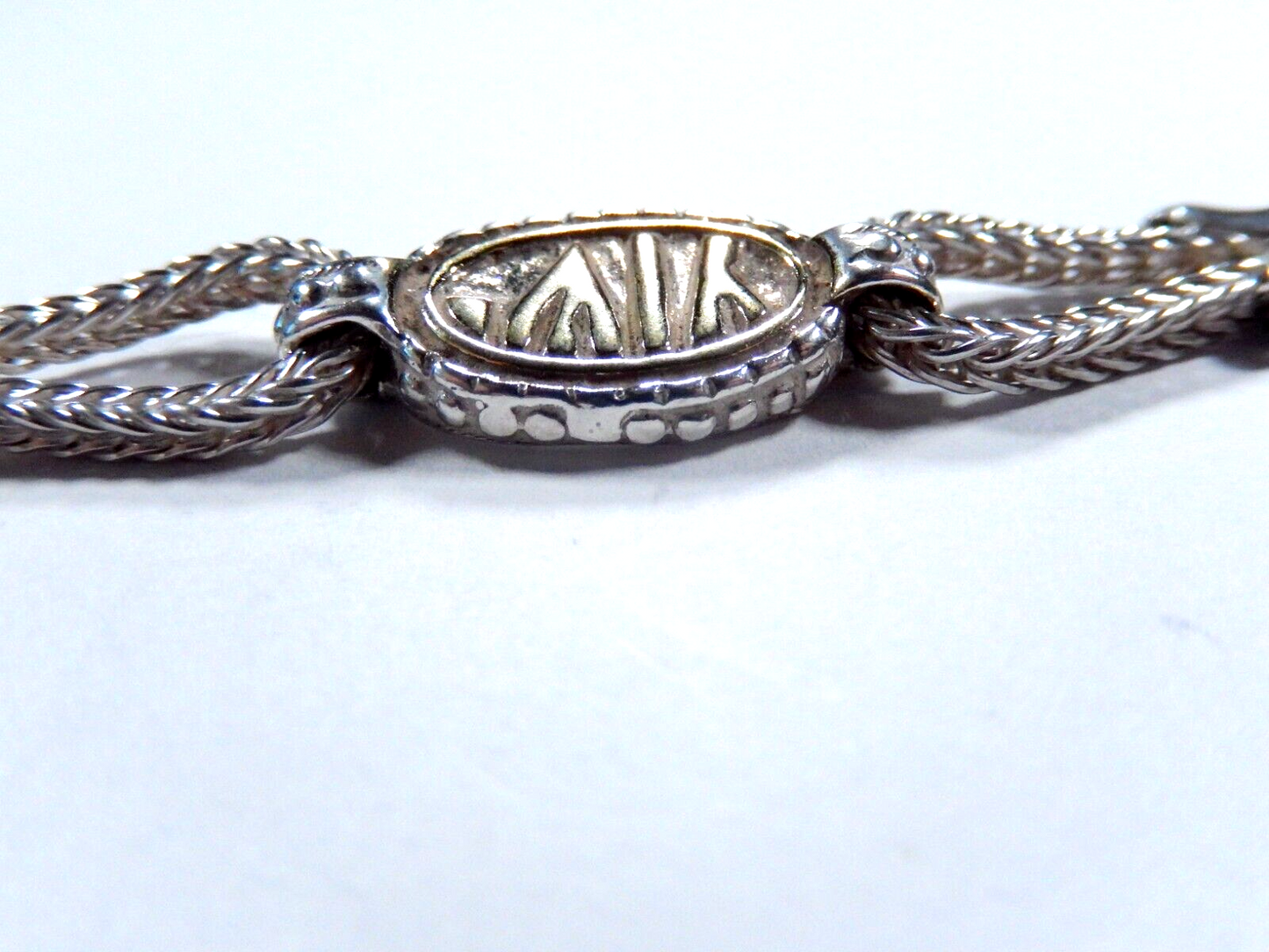 VINTAGE -  14K gold YIW accent w/ sterling silver 925 wheat chain Bracelet 7"