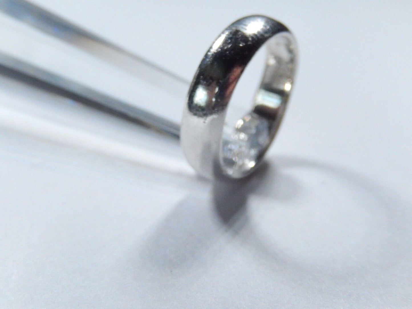 *VINTAGE* Sterling Silver 5.5MM Wedding Band Ring 1/2 Round Band Size 7.5
