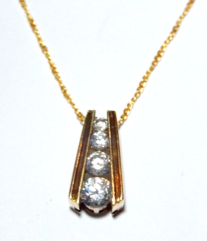 NWT VERMEIL GOLD AND CZ  PENDANT STAMPED 925 with 18 GOLD VERMEIL CHAIN