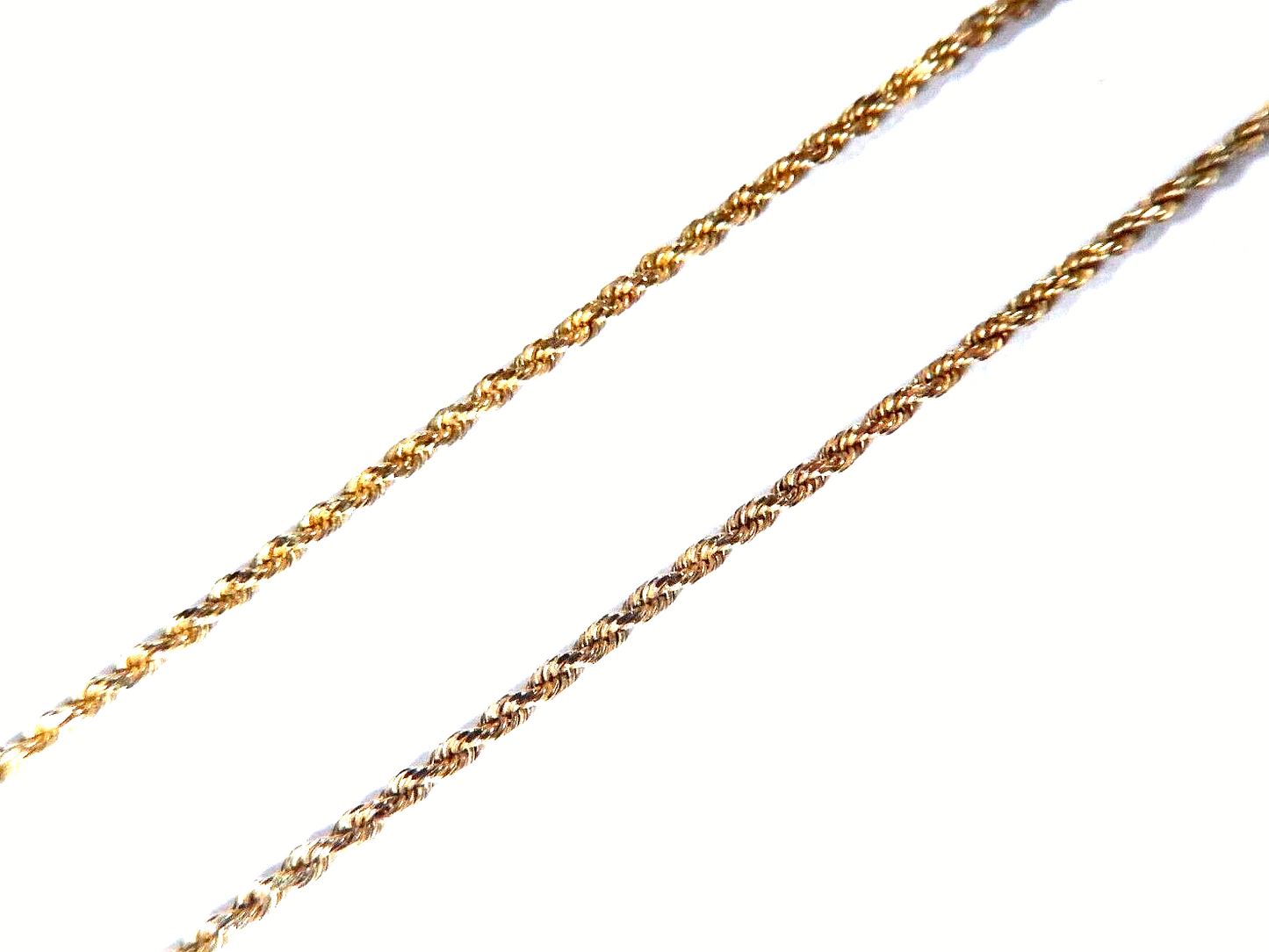 14k Solid Yellow Gold Rope Chain Necklace 1.5mm Men Women Size 18 inch