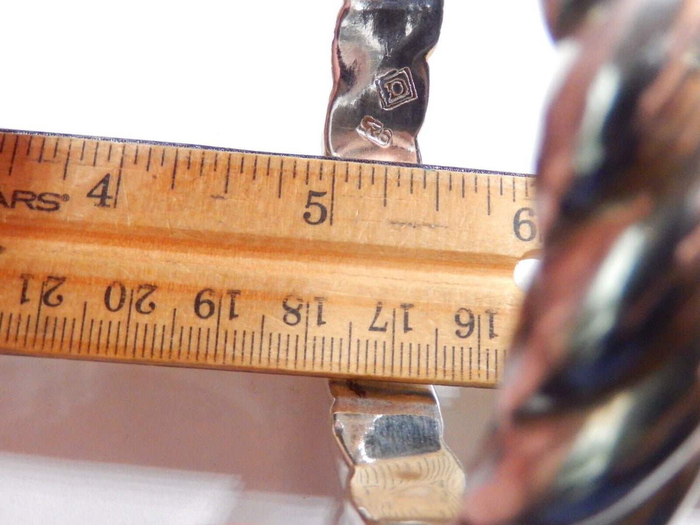 VINTAGE Signed D Square Bangle Bracelet 925 Sterling Silver Modernist Minimalist