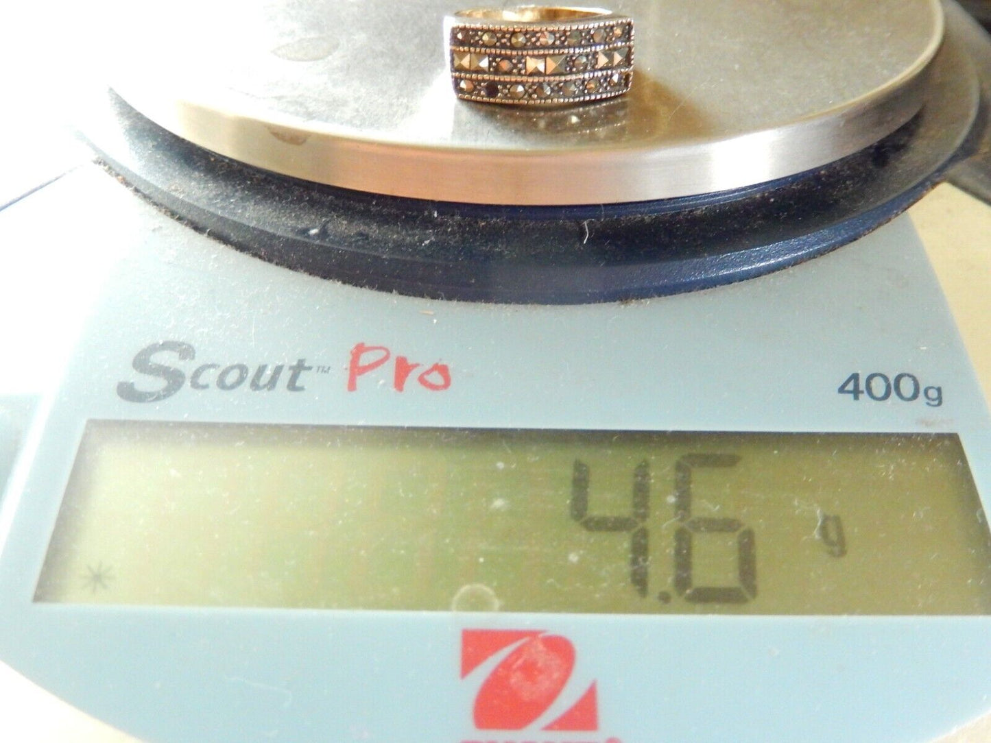 VERMEIL 4.0 mm HERRINGBONE FLAT .925 CHAIN NECKLACE ITALY  16" - 4.6 grams