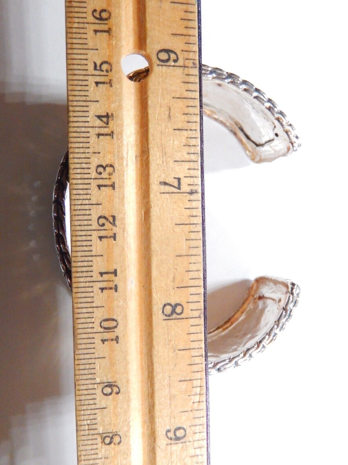 *VINTAGE*  Sterling Silver & Gold Vermeil Wide Cuff Hammered Cuff Bracelet