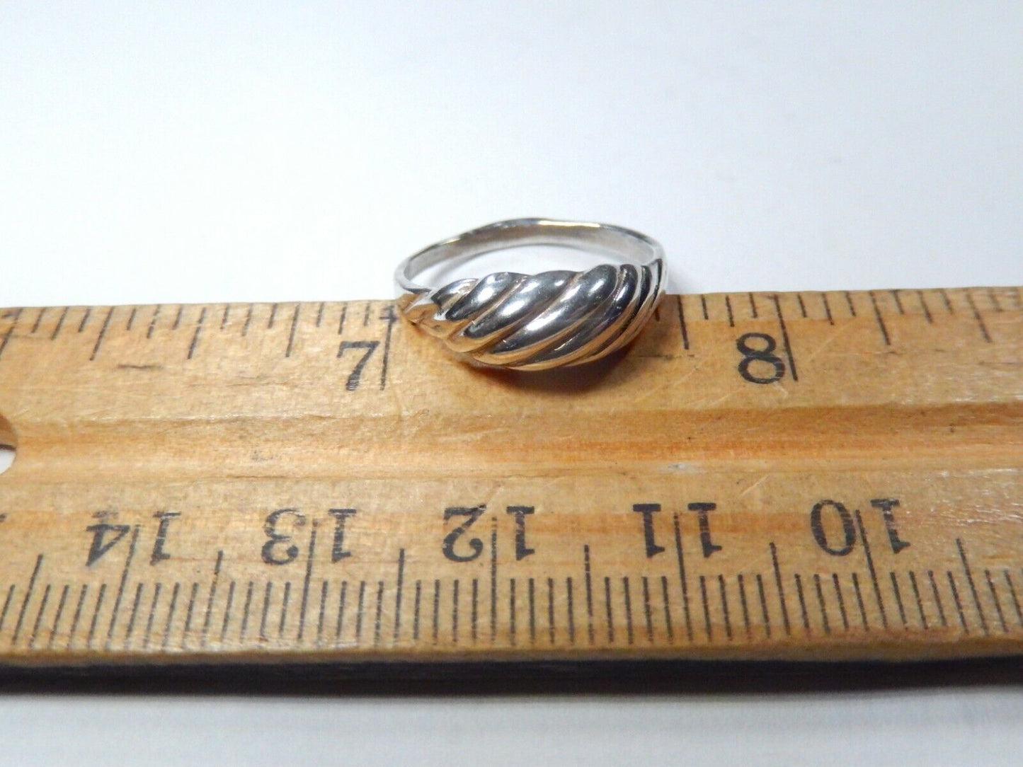 Sterling Silver Ribbed Ripple Rolled Shrimp Dome Band Ring 925 Size 6