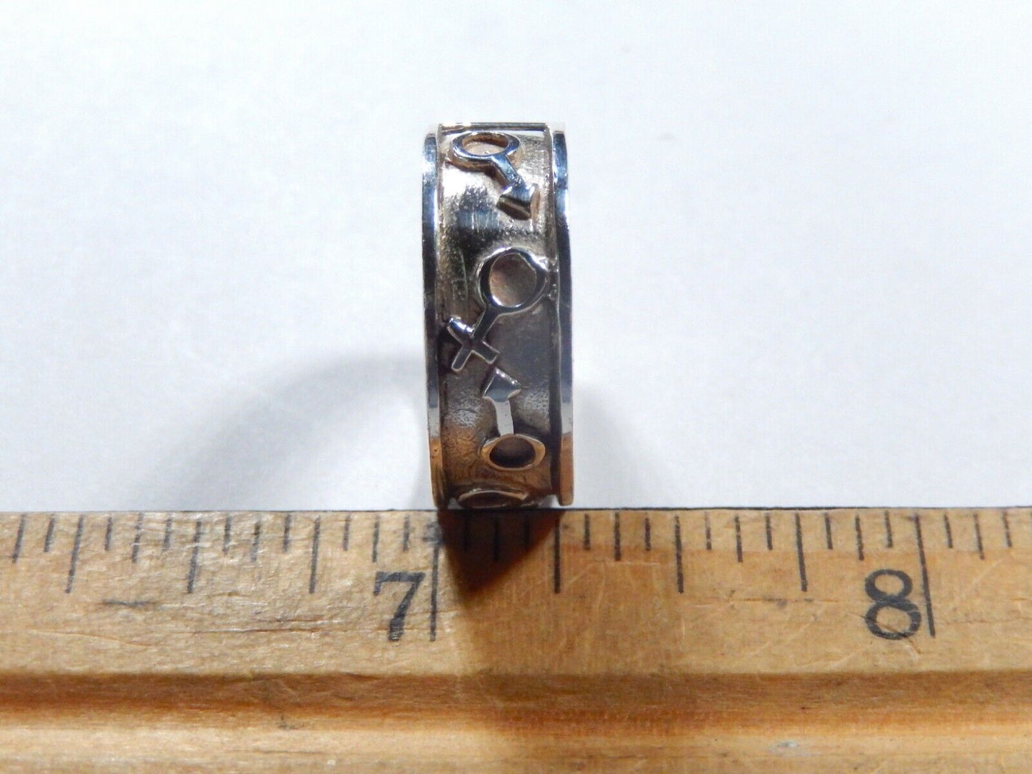 *VINTAGE* Sterling Silver Female & Male Gender Symbols Ring Size 7