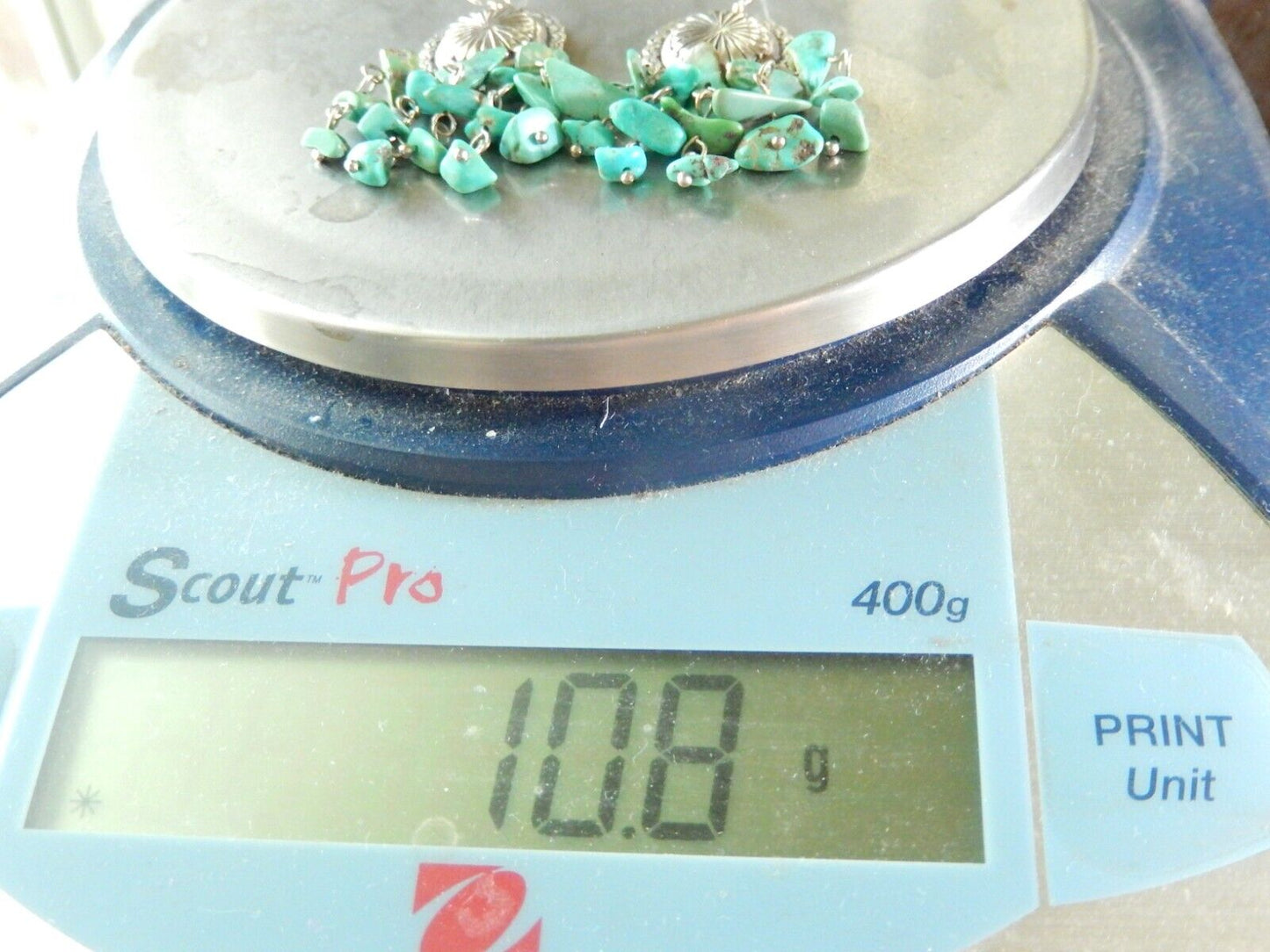 *VINTAGE*  RALPH LAUREN - RLL - STERLING SILVER TURQUOISE DANGLE EARRINGS
