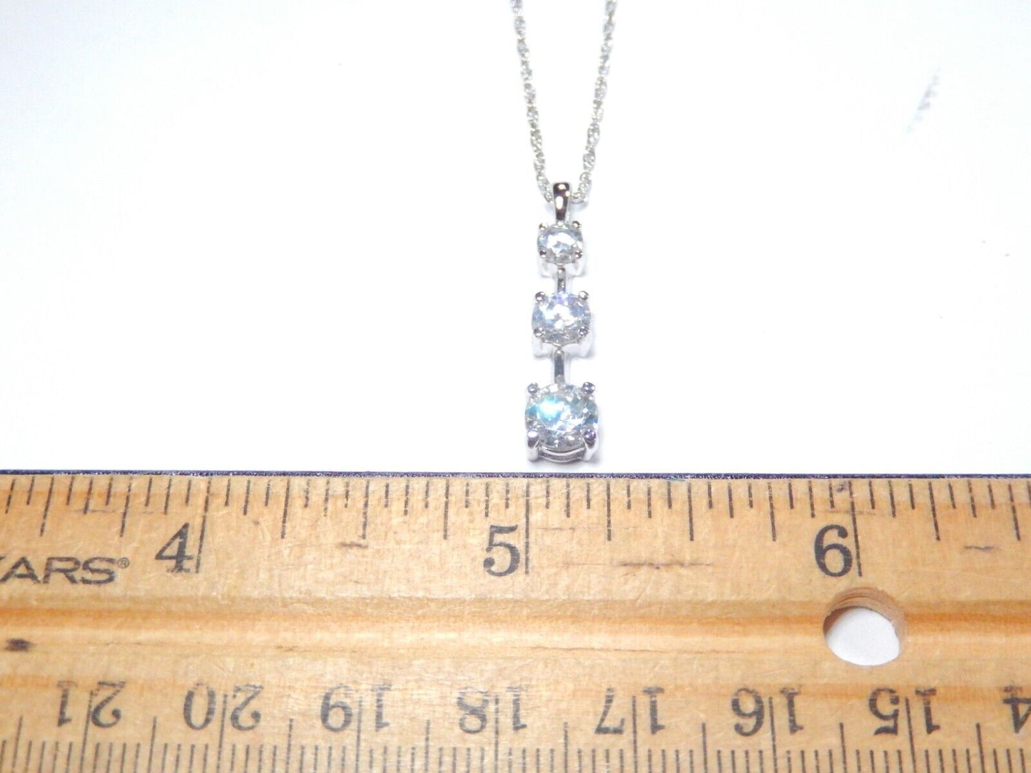 Sterling Silver .85CT CZ Past Present Future Pendant - w/18" Chain