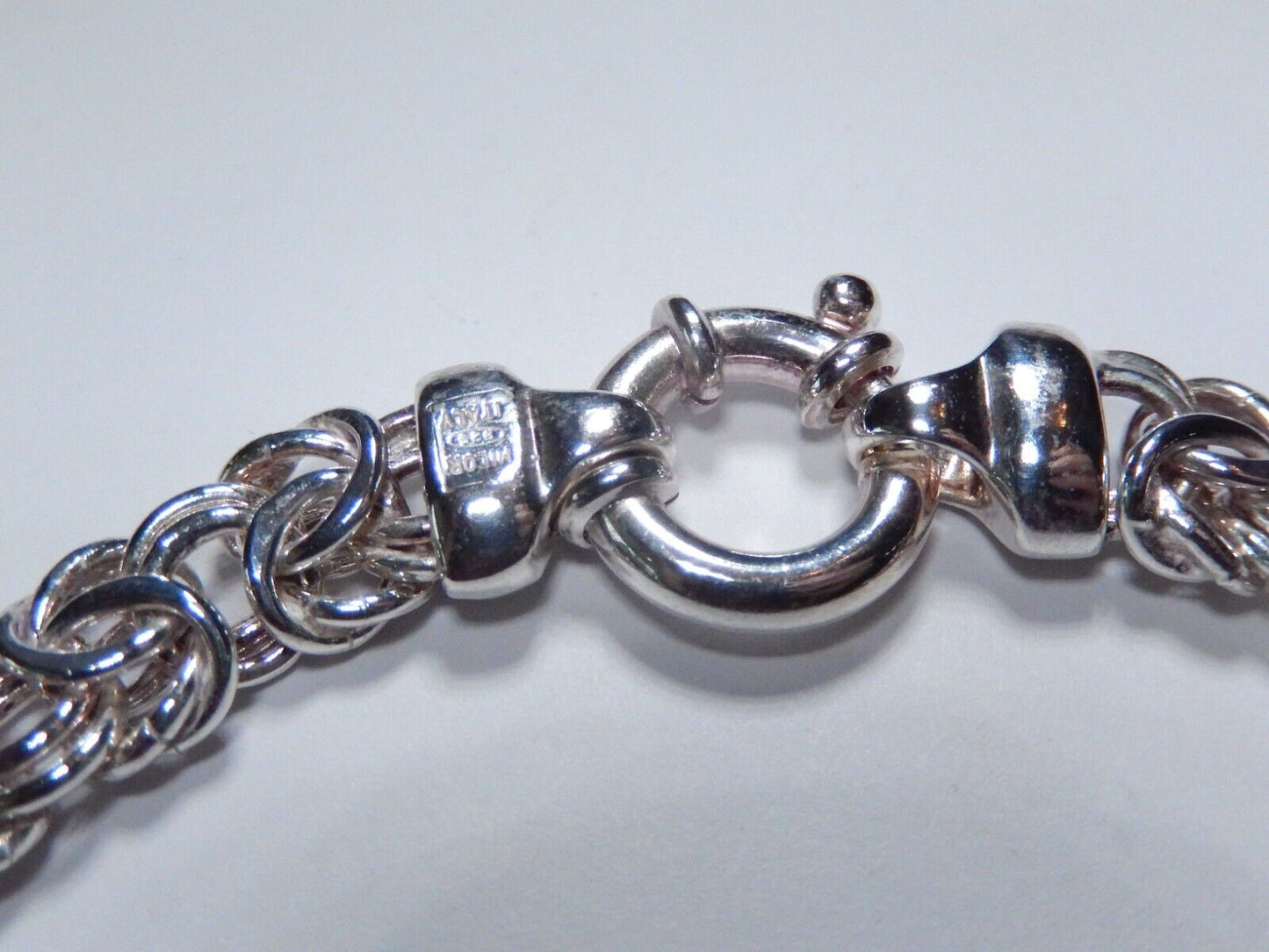 STERLING SILVER 10mm BYZANTINE 175 NECKLACE BY MILOR OF ITALY  45 grams