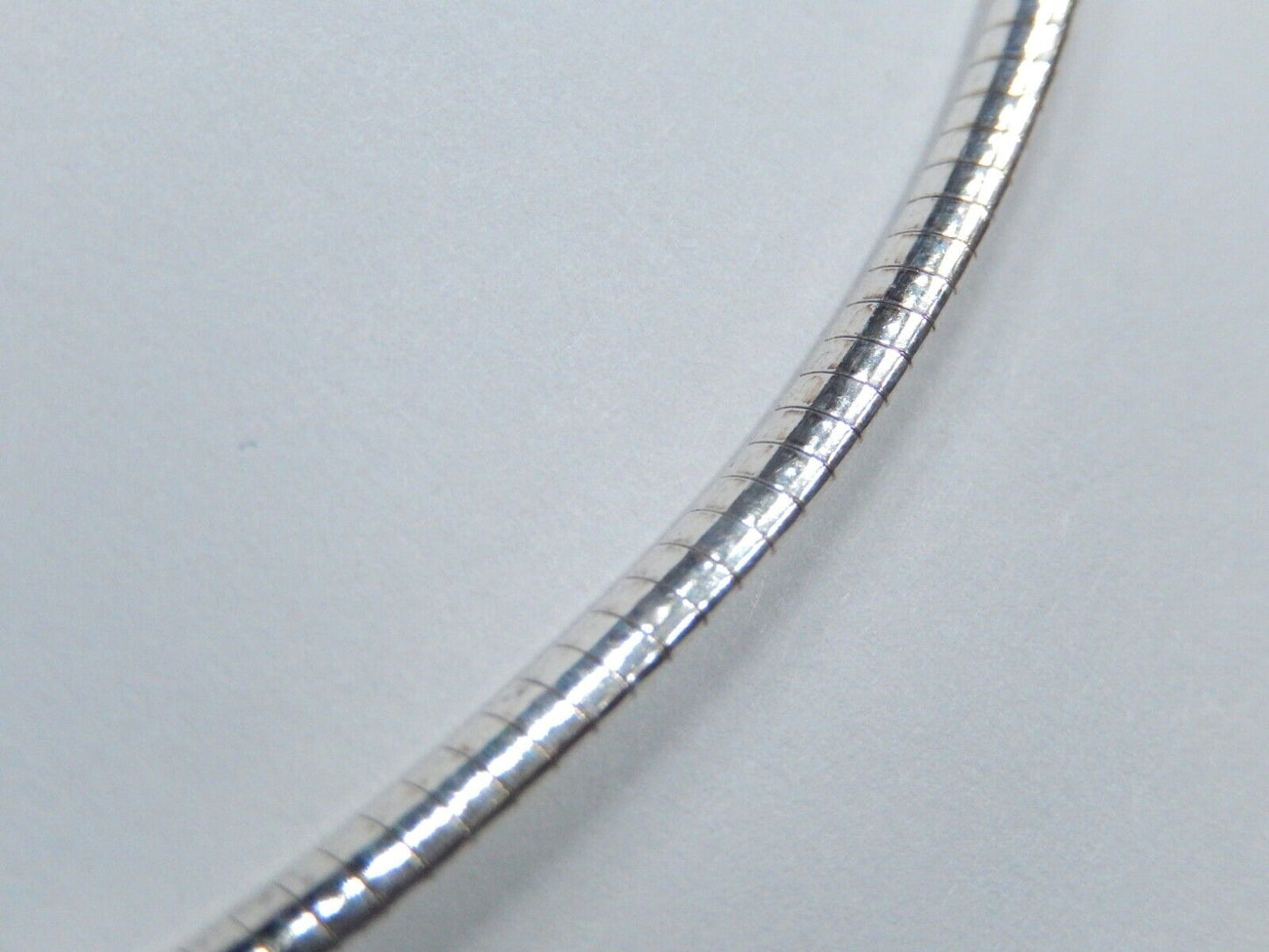 3 mm Italian Omega Chain Necklace Sterling Silver 925 Italy Length: 18"