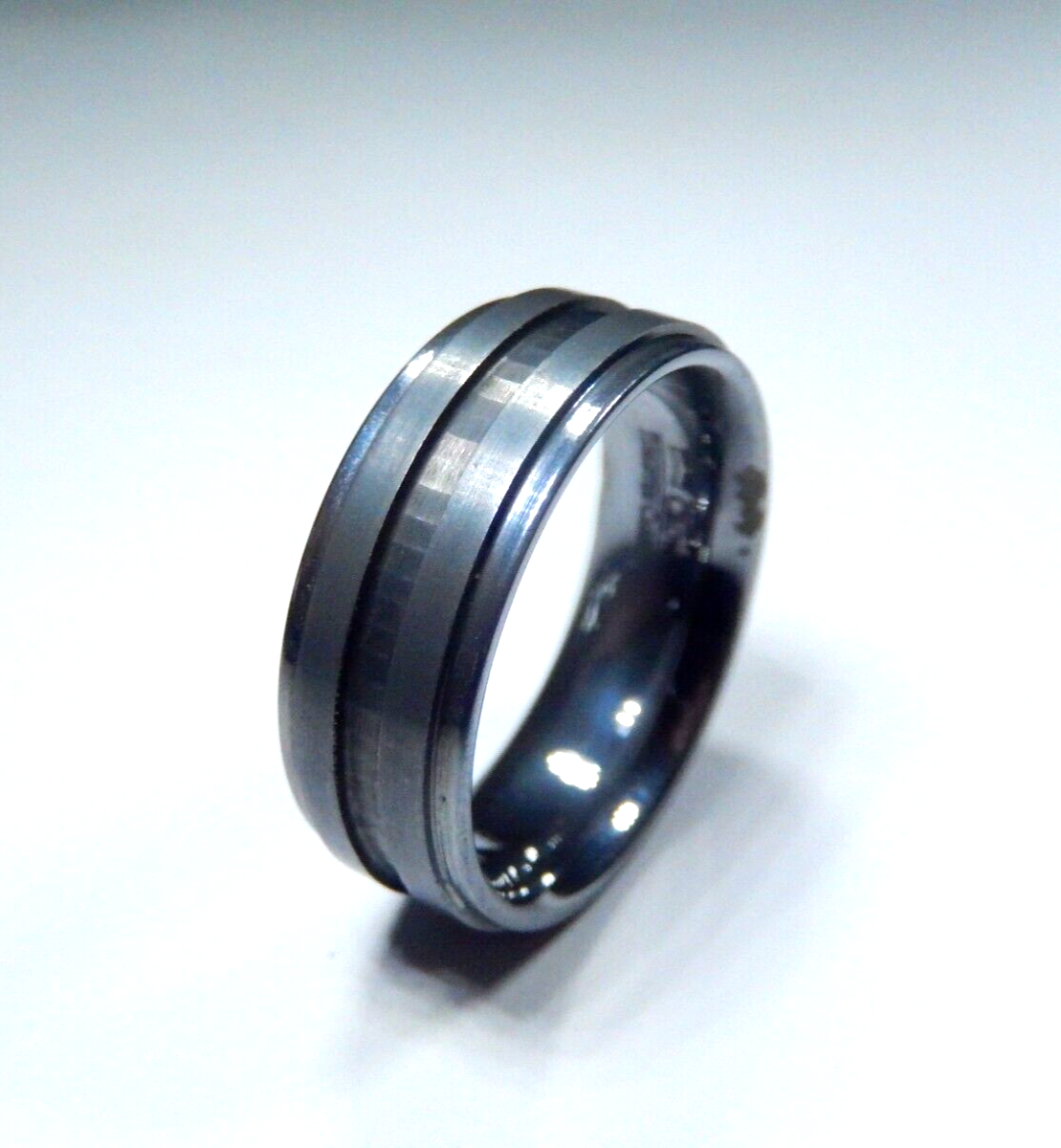 Gray Tungsten Carbide 8mm Comfort Fit Wedding Band Ring Size 9.75