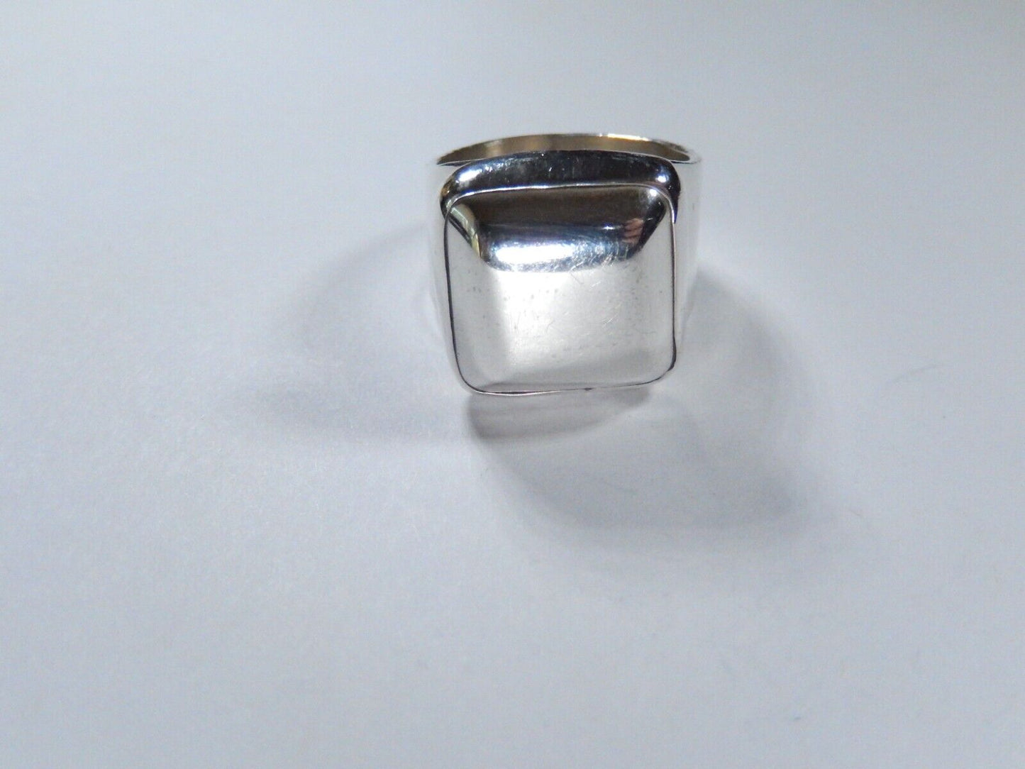 *VINTAGE*  Mexico Thick Wide Sterling Silver Statement Ring, Size 7.25