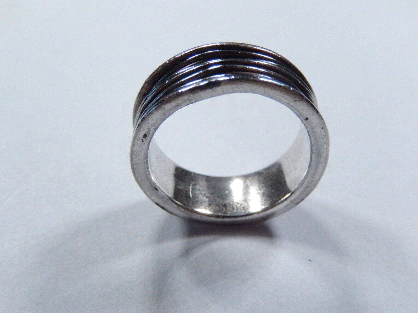 Vintage HEAVY Sterling Silver 925  Wire-Wrapped 8mm  Band Ring Size 8.5