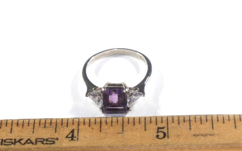 *VINTAGE* 2.50 CT Amethyst 925 Sterling Silver Ladies Ring Sz 8