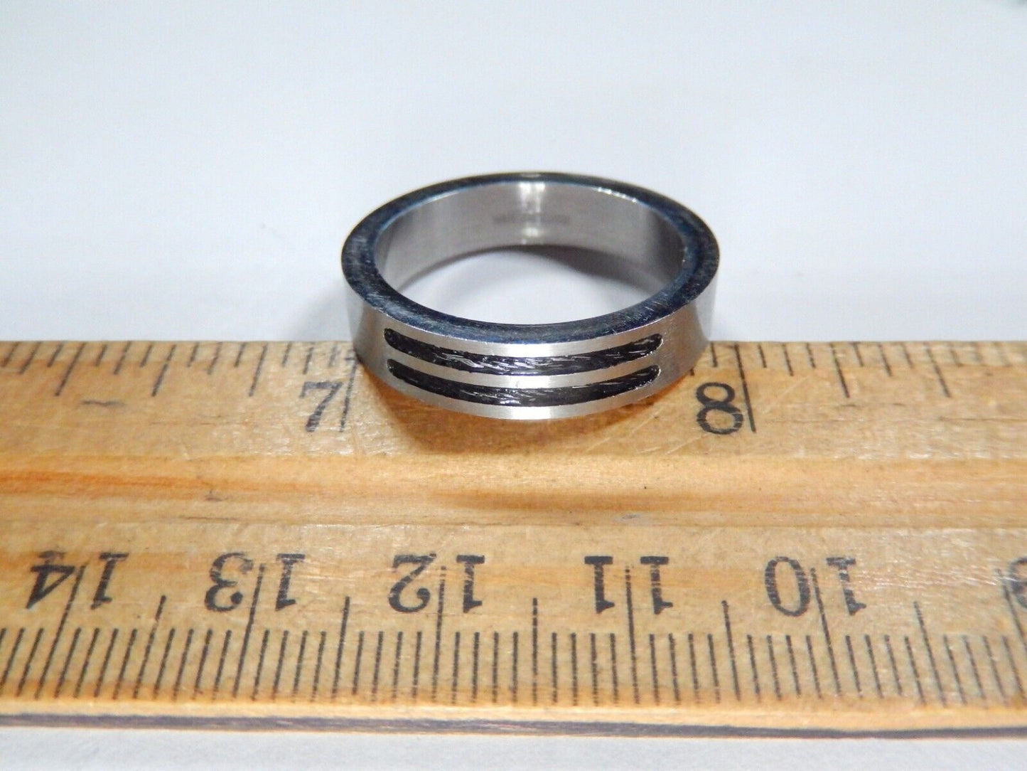 Men's 5.5 MM Stainless Steel Double Rope Inlay Wedding Band Ring Size 11