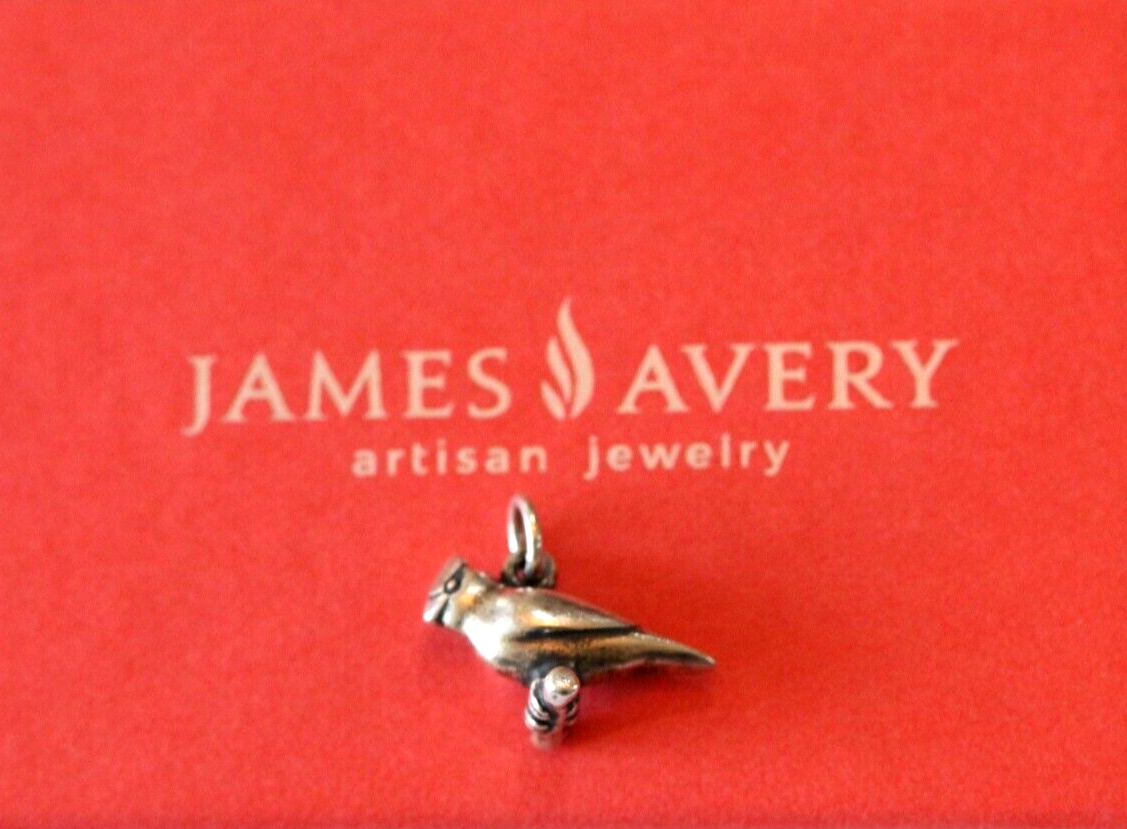 James Avery Sterling Silver Cardinal Bird on Branch Charm / Pendant w/Gift Box