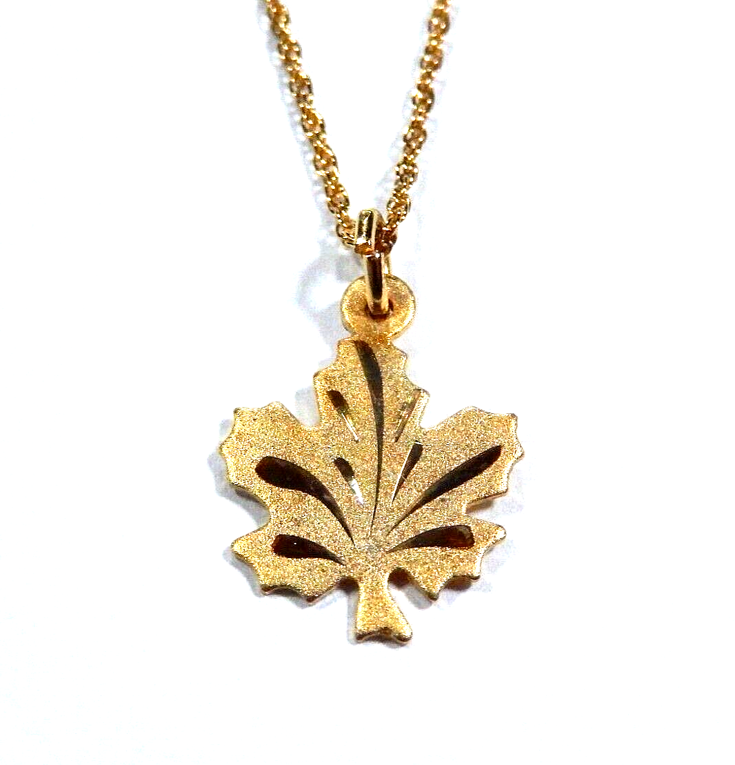 Gold Vermeil 925 Maple Leaf Pendant with 18 Gold Vermeil Chain