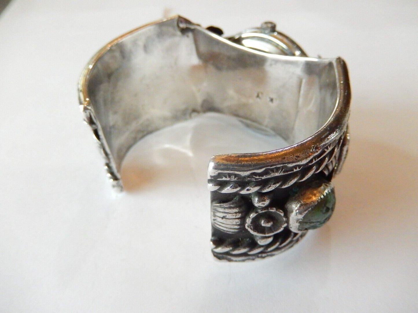 KEE YAZZIE  Navajo Indian Jewelry Sterling Silver  Turquoise Watch Cuff 157gm