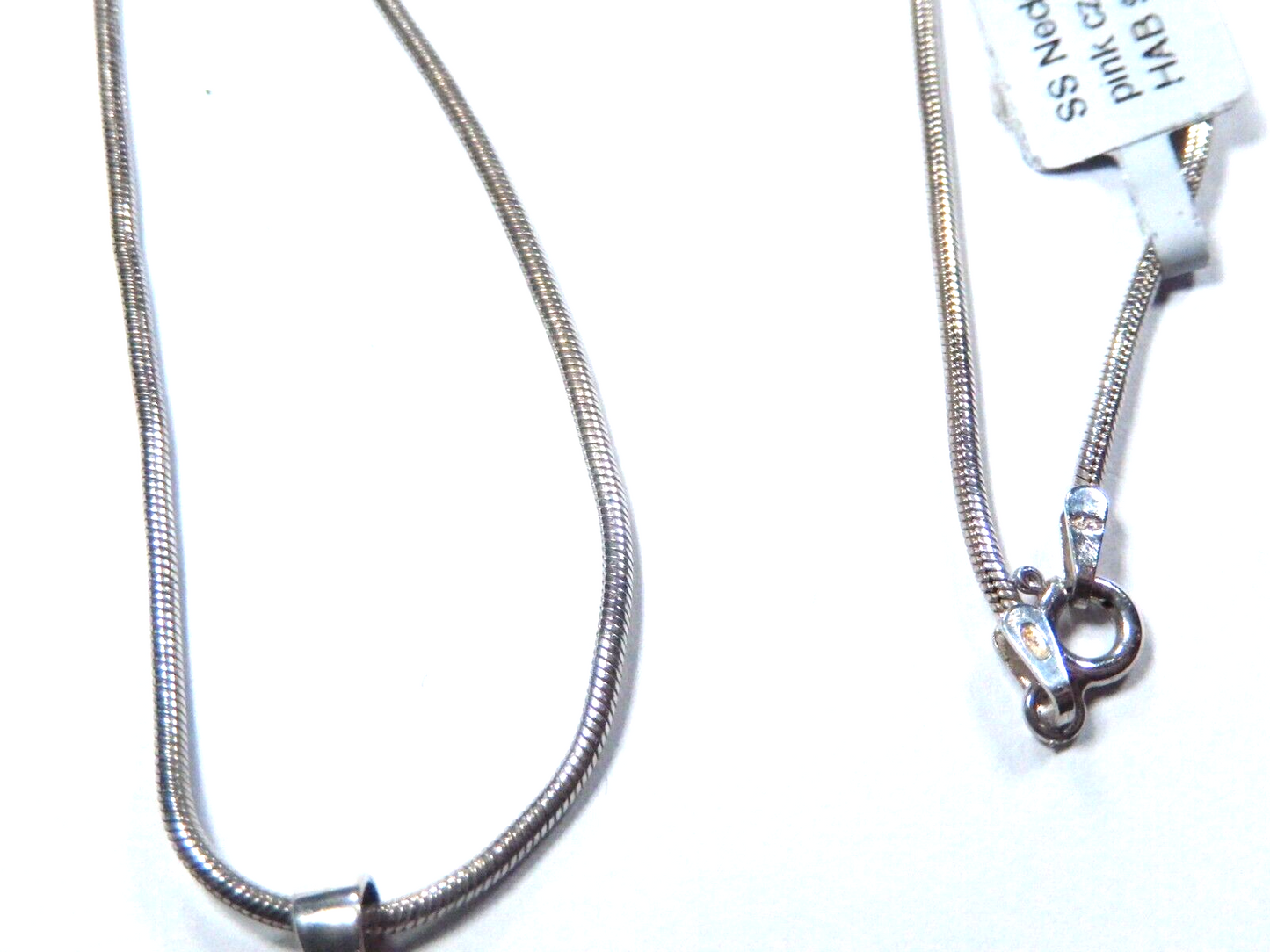 *VINTAGE* Sterling Silver Lab-Created Pink Sapphire Cross Pendant w/16" CHain