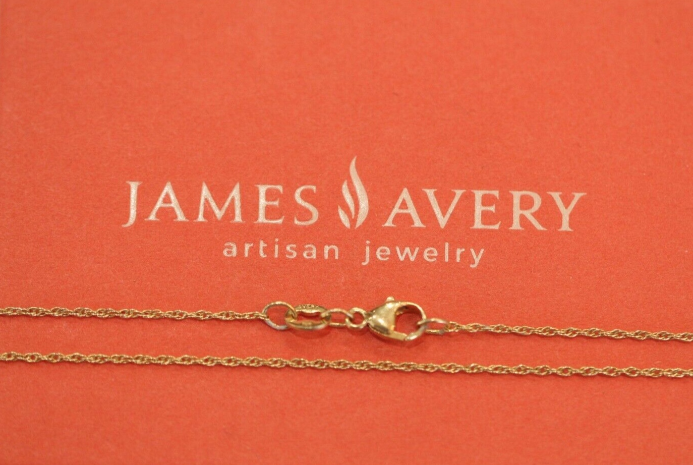 14K YELLOW GOLD JAMES AVERY 1.86 MM  LIGHT ROPE CHAIN NECKLACE 14 INCHES LONG