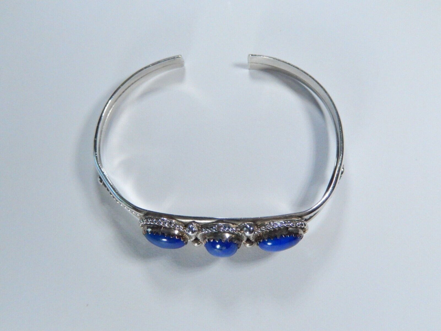 SOUTHWEST  Lapis Lazuli Gemstone Handmade Sterling Silver Bracelet Adjustable