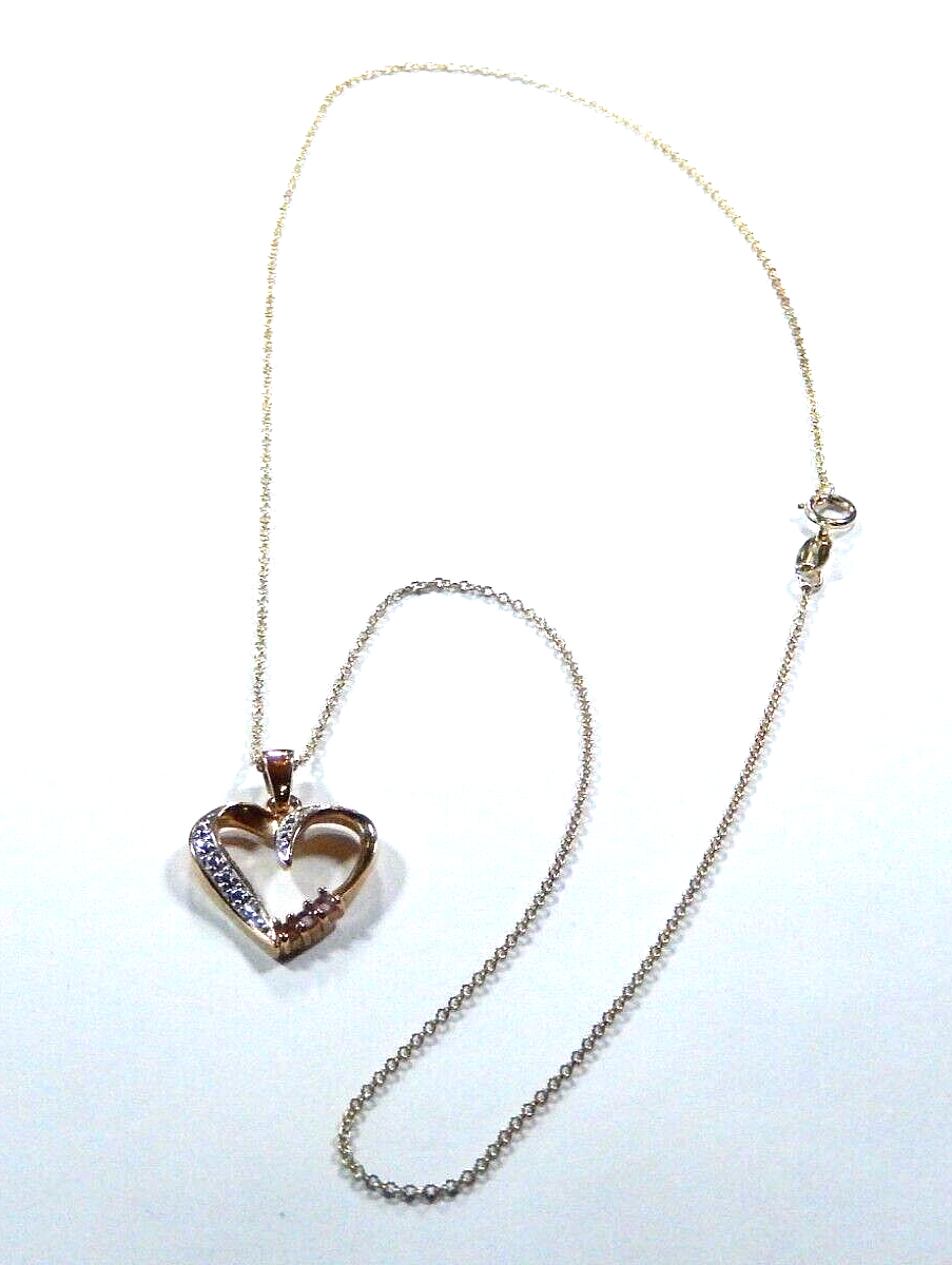 Ross Simons Amethyst Diamond Accent Heart Pendant 925 Gold on Sterling Silver