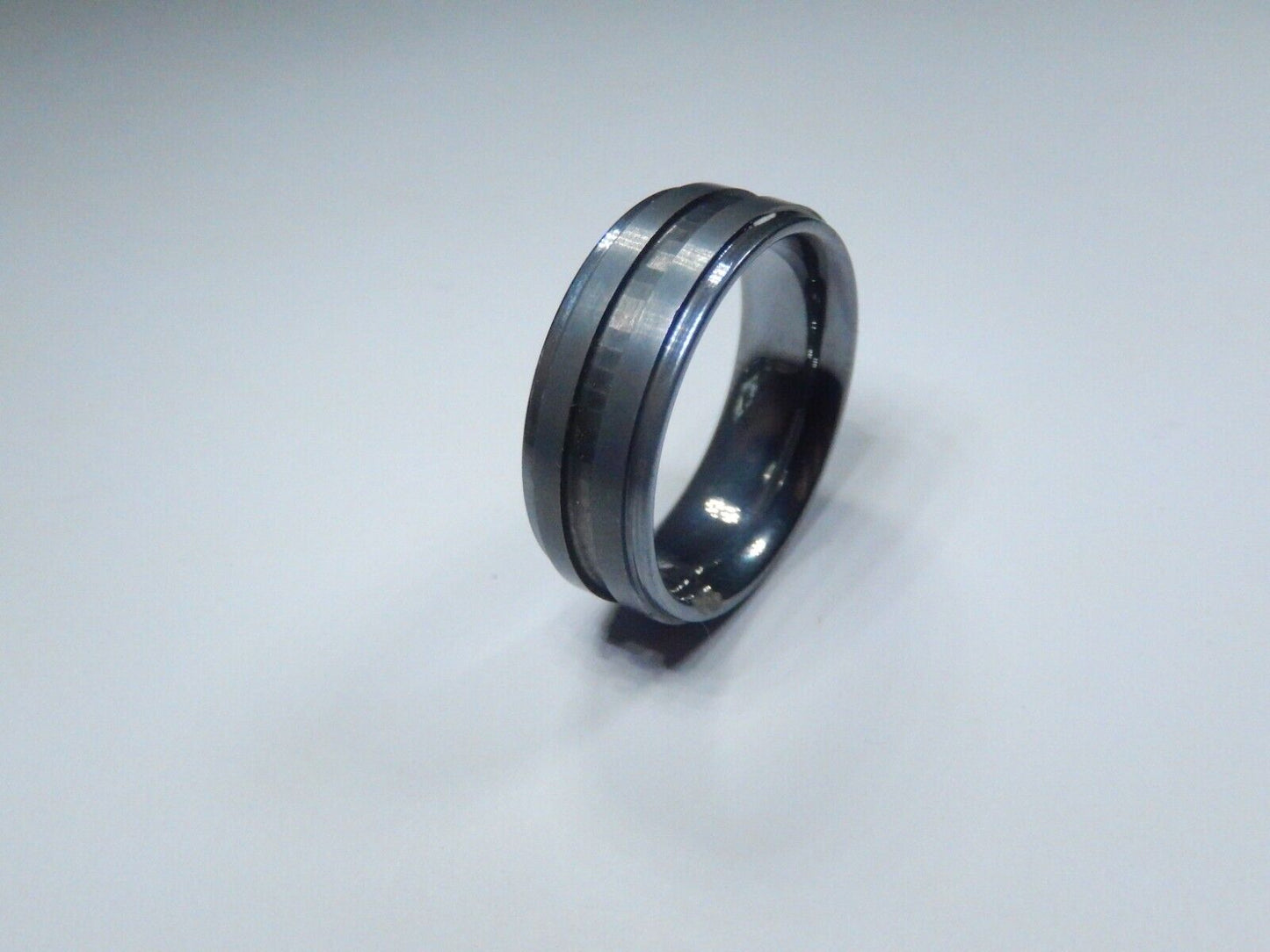 Gray Tungsten Carbide 8mm Comfort Fit Wedding Band Ring Size 9.75